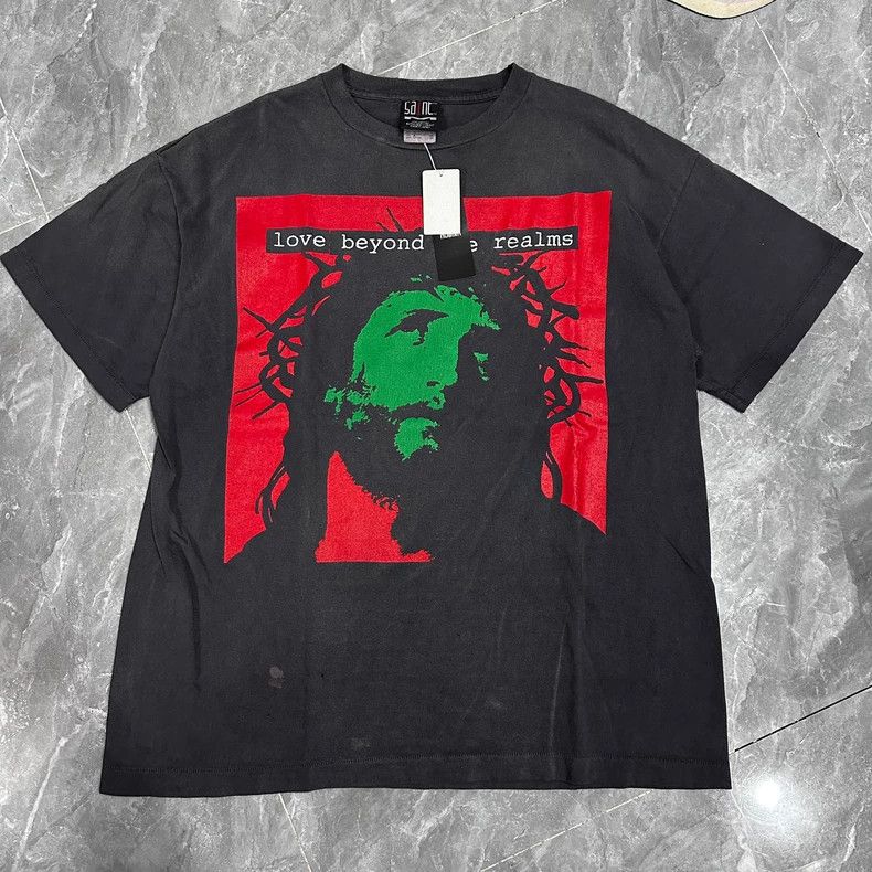 Saint Michael Saint Michael Jesus washed black to make old short sleeves Size US XL / EU 56 / 4 - 1 Thumbnail