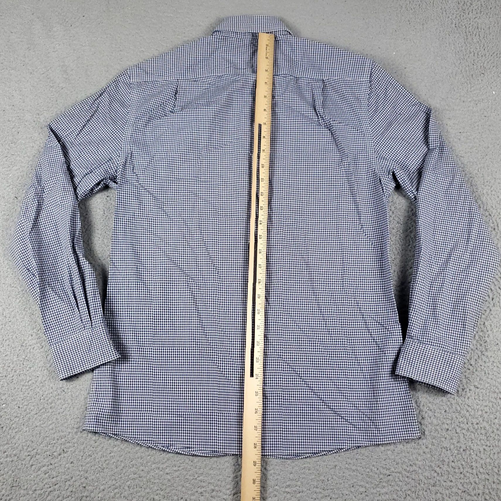 Tommy Hilfiger VINTAGE? No — Tommy Hilfiger Dress Shirt Mens 15 Blue White Check Long Sleeve Button Up Collared Cotton Size 40R - 3 Thumbnail