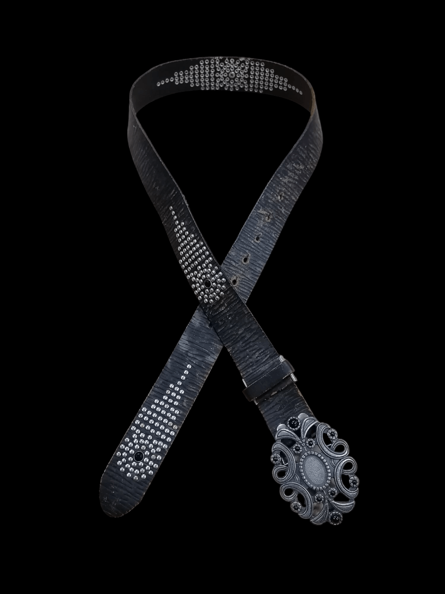 Genuine Leather × Japanese Brand Vintage Leather Studded Buckle Belts Size ONE SIZE - 6 Thumbnail