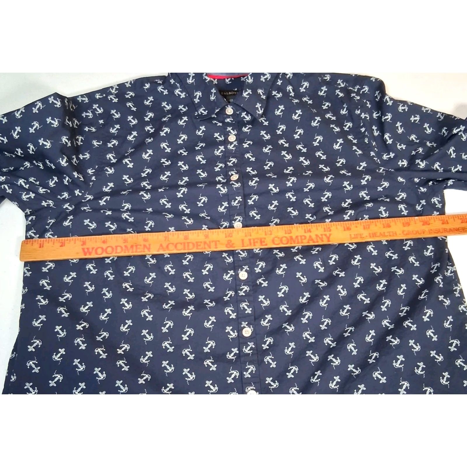 Talbots Talbots Blouse Women 14 Blue Nautical Anchor Sail Boat Long Sleeve Collar Button Cotton Woven Regular Women Size XL / US 12-14 / IT 48-50 - 5 Thumbnail