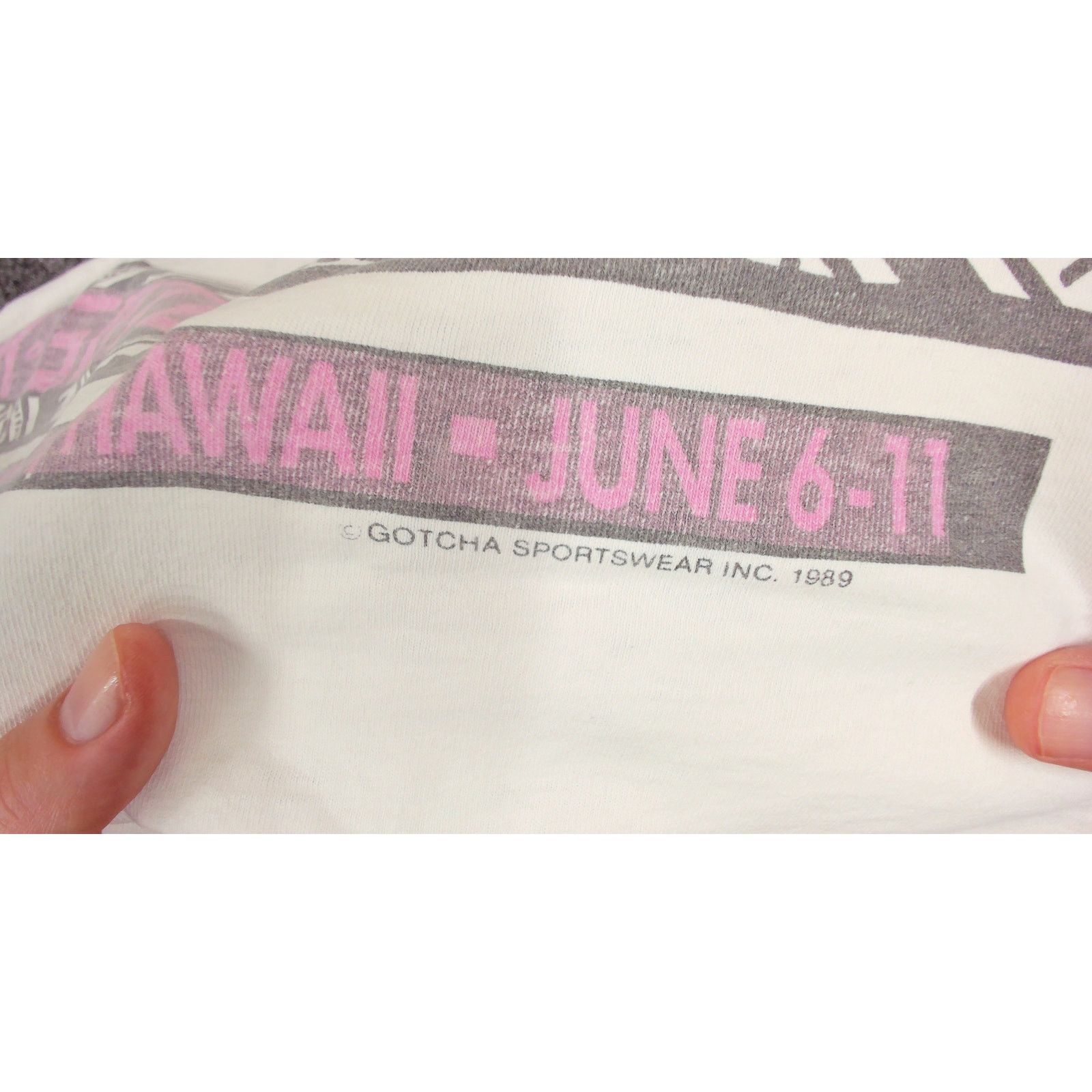 Vintage Gotcha x Vintage | 1989 TDK Pro Surfing Hawaii Boxy Crop Top Size XL / US 12-14 / IT 48-50 - 7 Thumbnail