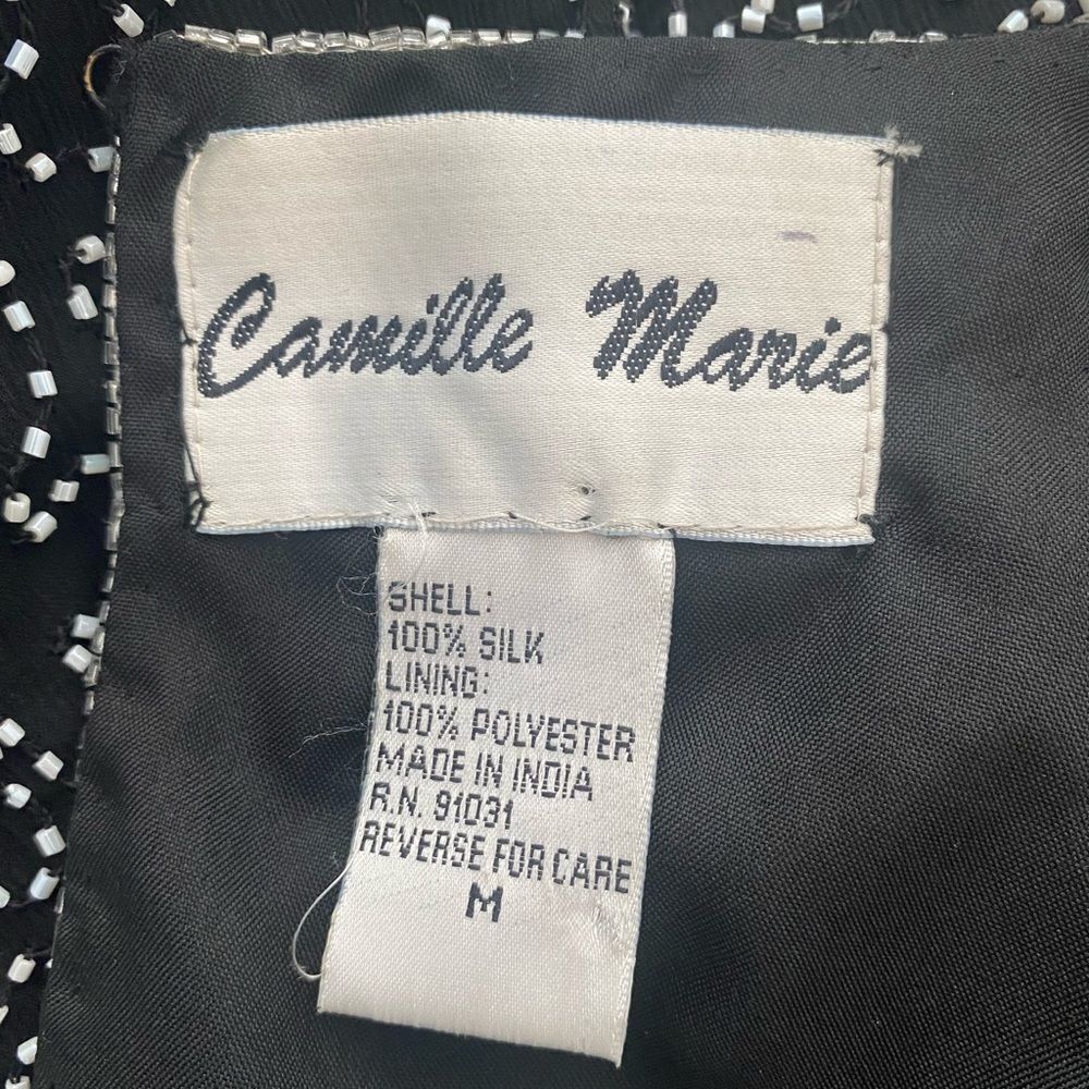 Other Camille Marie Vintage 100% Silk Beaded Blouse Short Sleeve B Size M / US 6-8 / IT 42-44 - 4 Thumbnail
