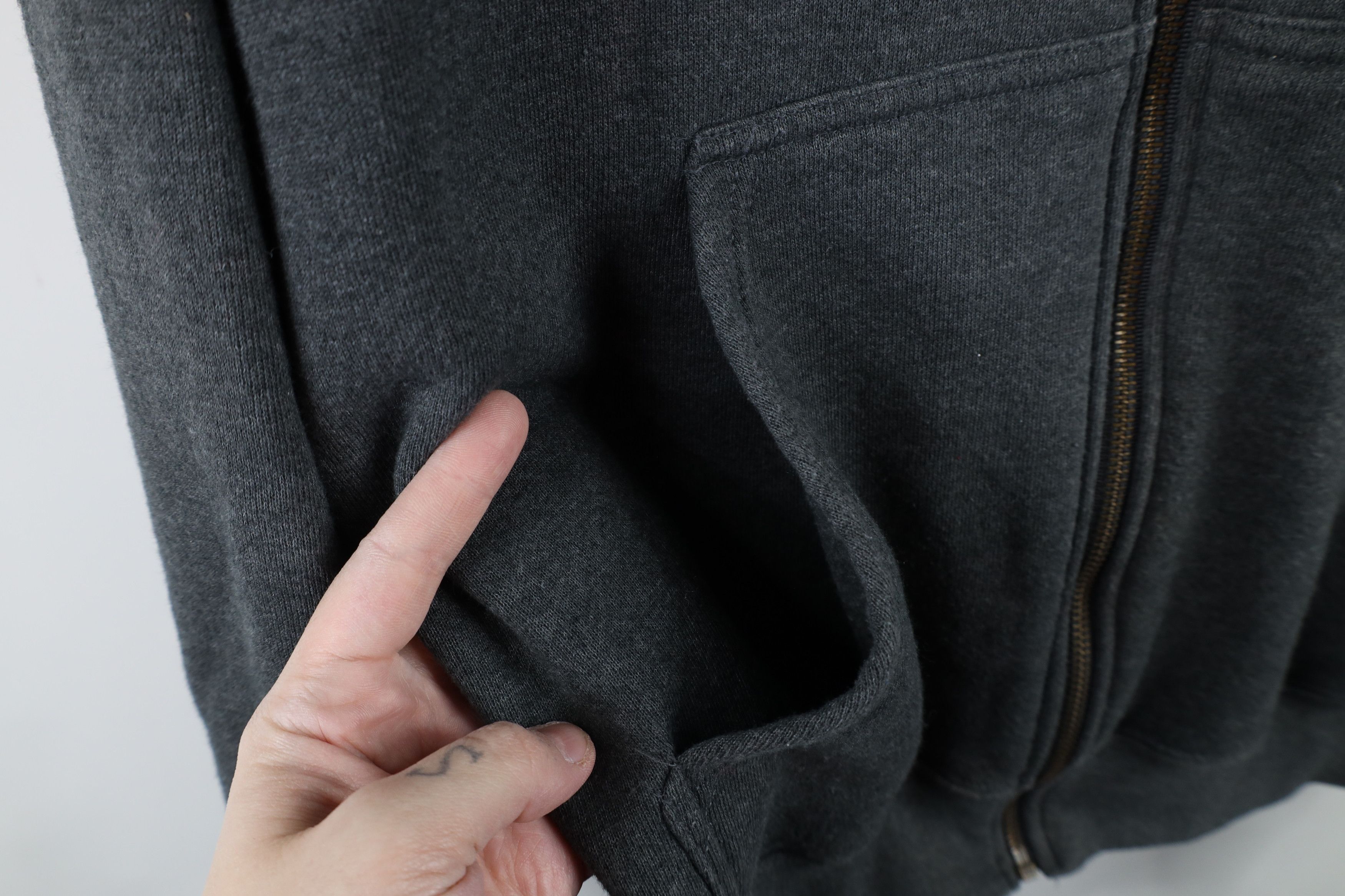Vintage Vintage 90s Streetwear Blank Full Zip Hoodie Sweatshirt Gray Size US L / EU 52-54 / 3 - 4 Thumbnail