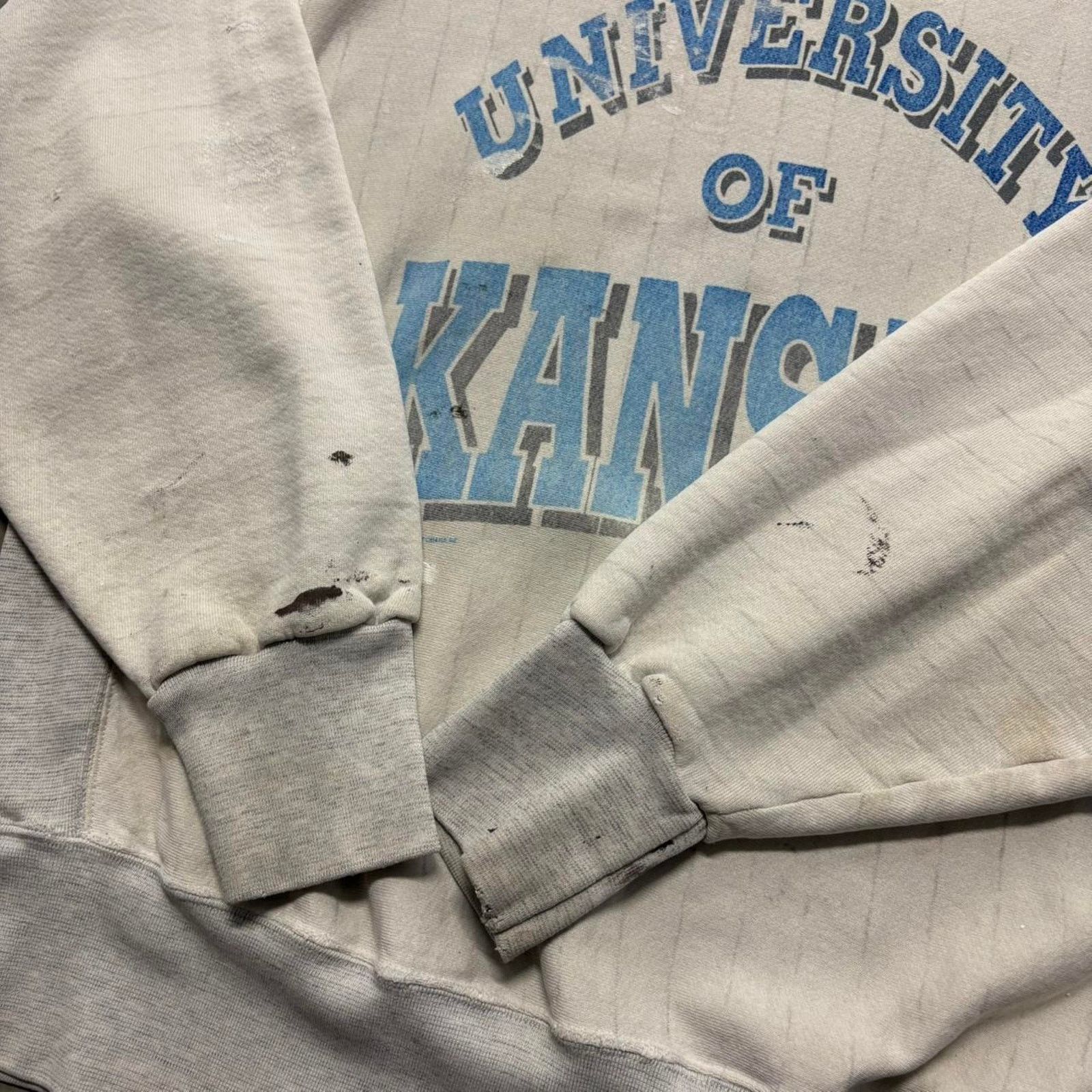 Vintage Crazy Vintage University of Kansas Painted Weave Crewneck Size US L / EU 52-54 / 3 - 7 Thumbnail