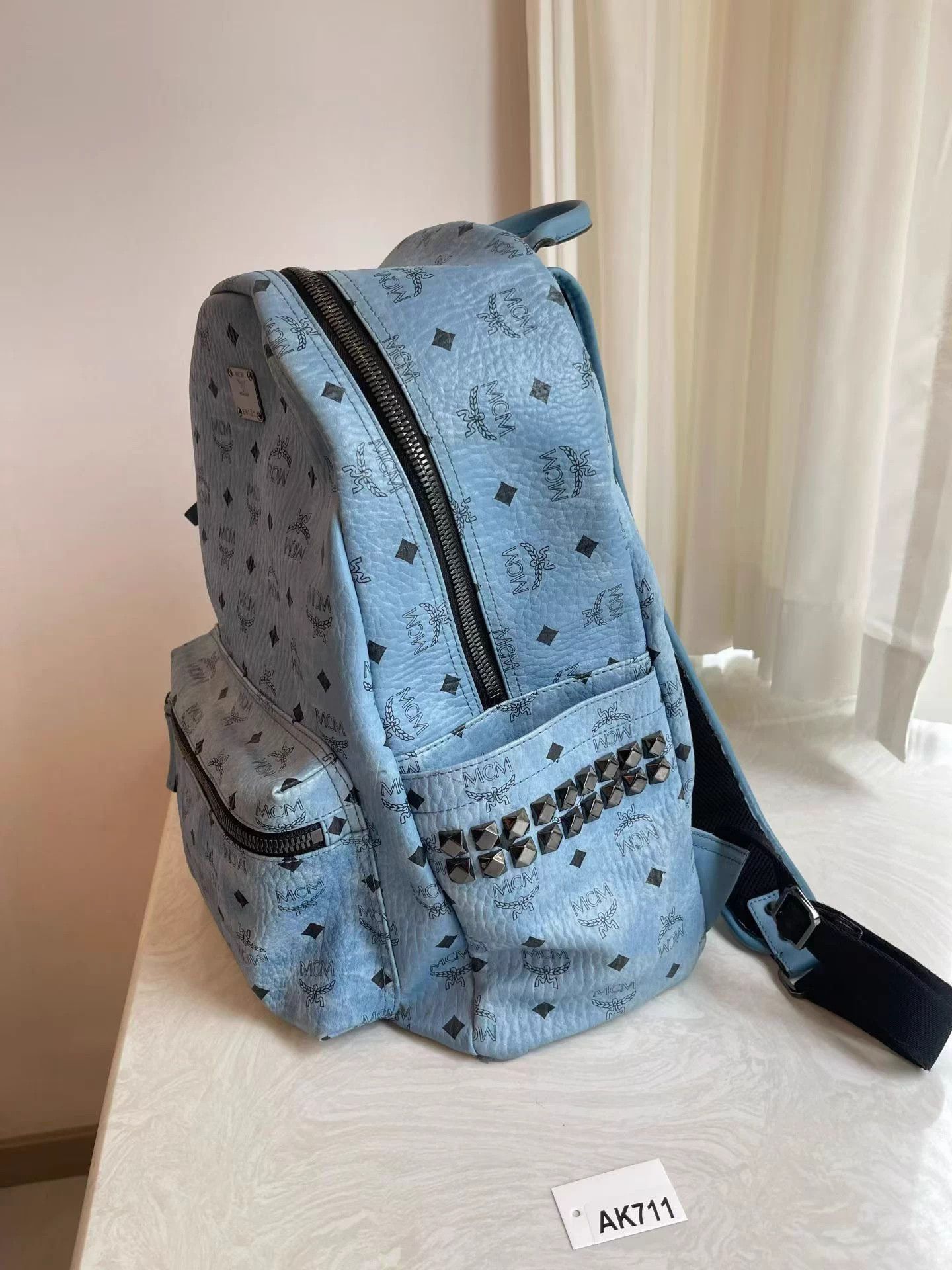MCM MCM Blue Medium Classic Backpack 33x40x15 Near New Size ONE SIZE - 8 Thumbnail