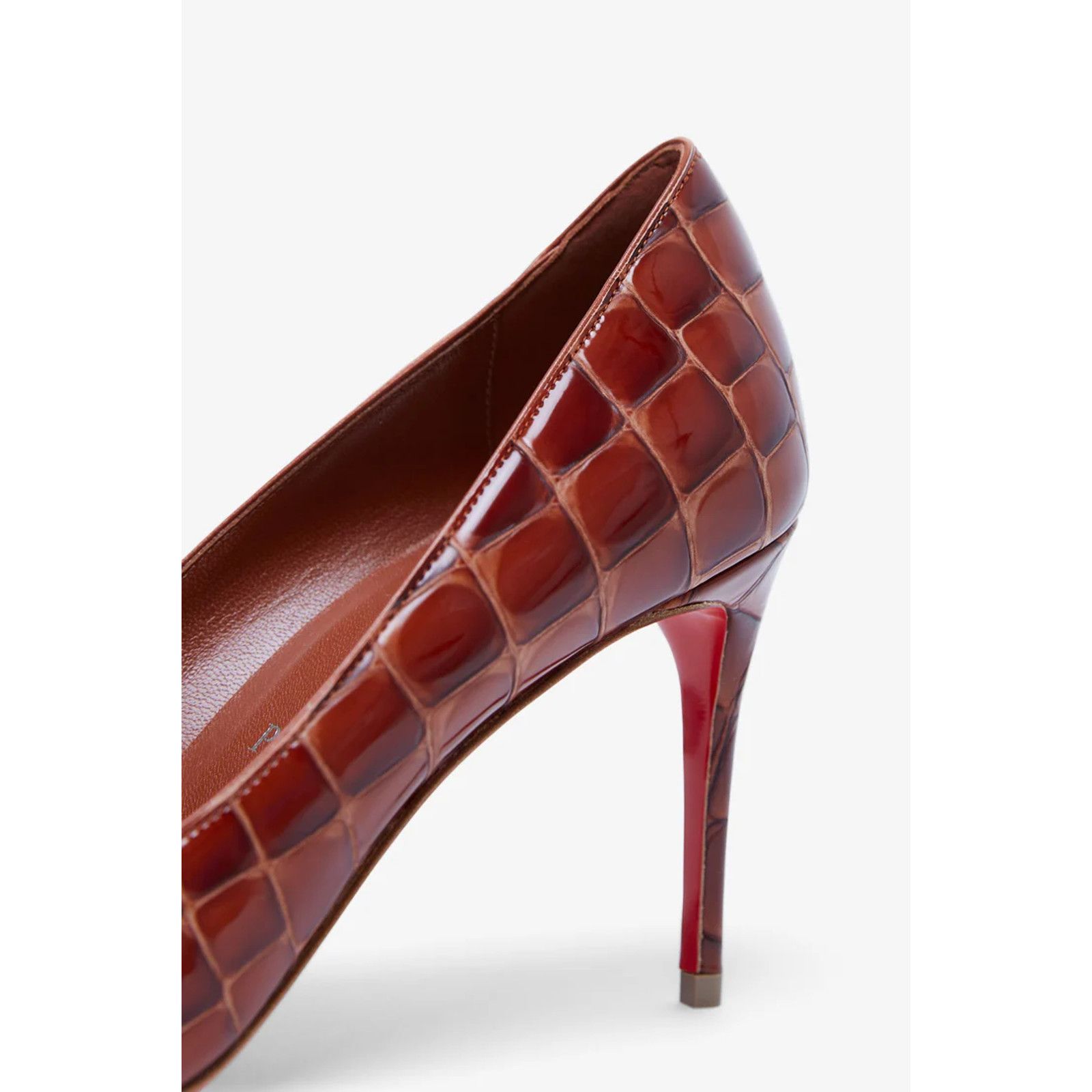 Christian Louboutin Christian Louboutin Kate 85 Brown Acajou Calf Ali Croc Size US 8 / IT 38 - 13 Thumbnail