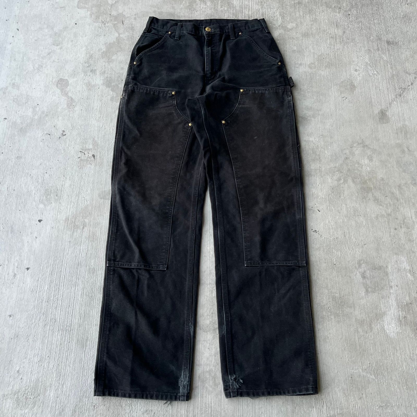 Carhartt Carhartt double knee new black studded pants | Grailed