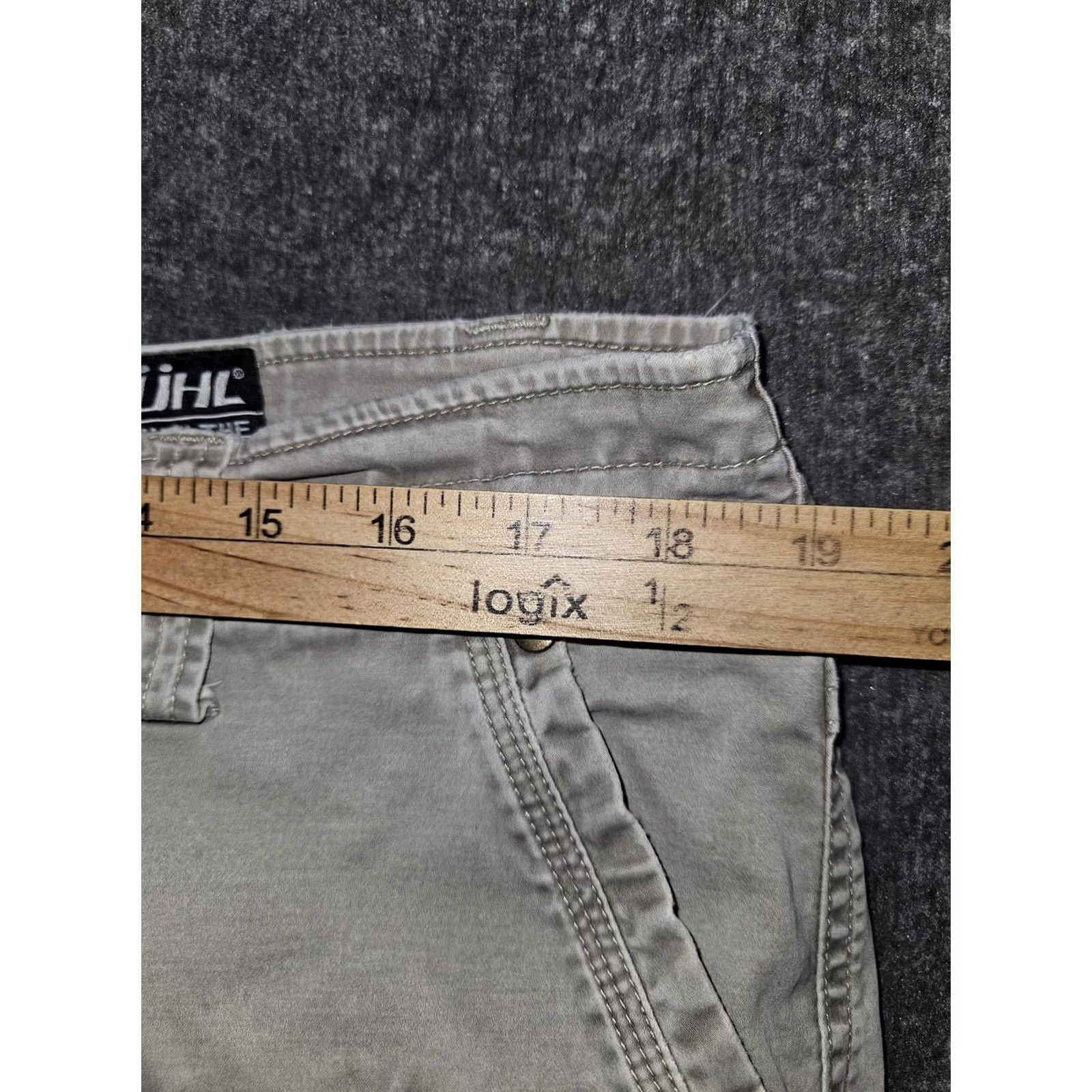Vintage Kuhl Mens 38x34 Gray Stretch Canvas Carpenter Pants Regular Inseam 32in Workwear Casual Regular Fit 5-Pocket Design Zip Fly Button Closure Size US 38 / EU 54 - 4 Thumbnail