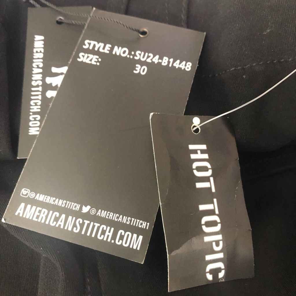 Hot Topic NWT Hot Topic black pants goth cargo flare cotton Sz 30 X 32 Size US 30 / EU 46 - 8 Thumbnail