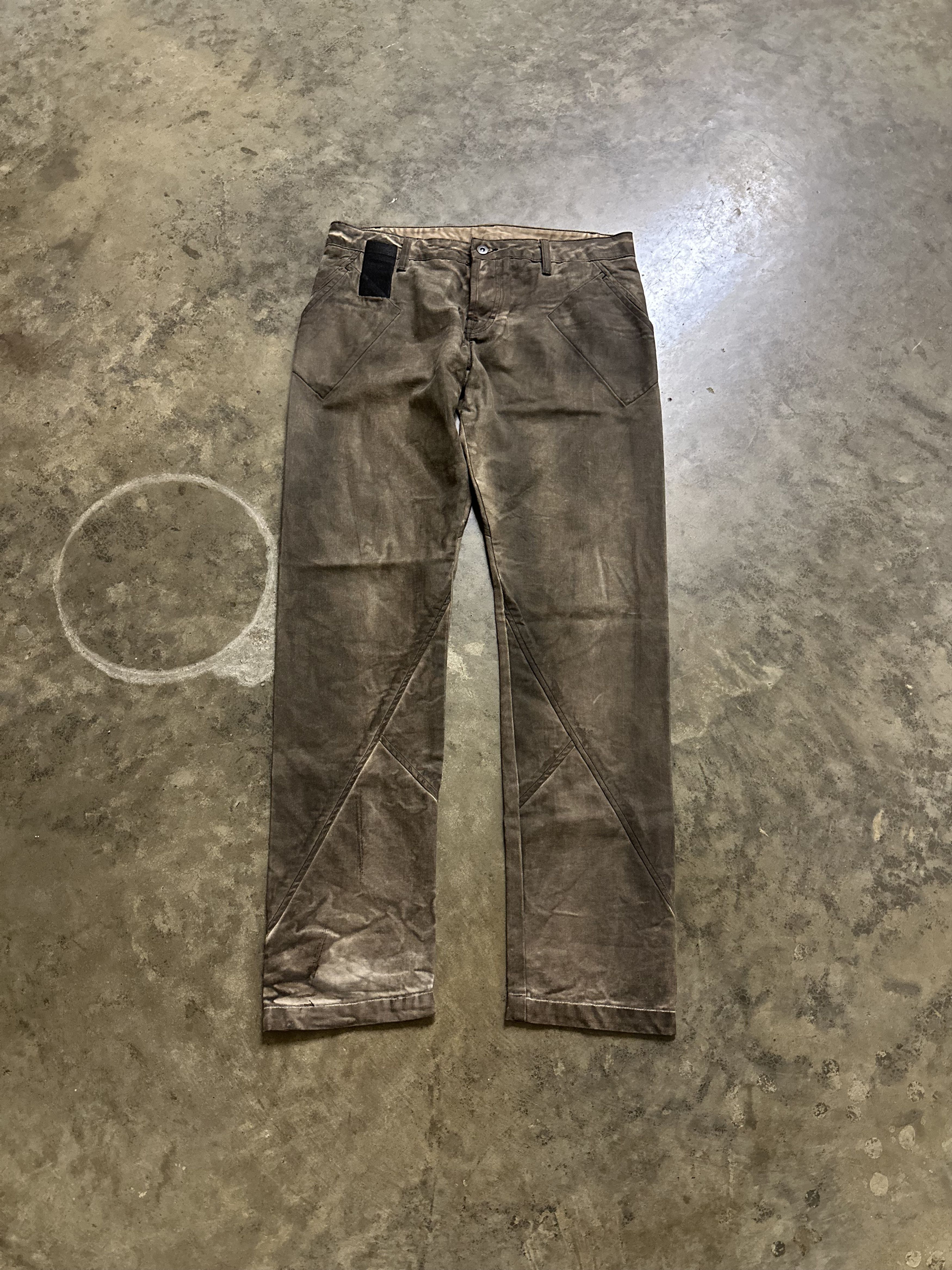 Rick Owens Rick Owens Slab Burnt Spiral Bootcut Jeans Size US 31 - 1 Thumbnail
