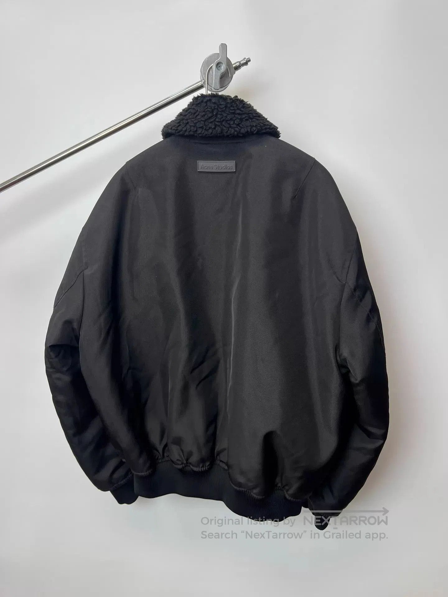 Acne Studios Black Fuzzy Collar Bomber Jacket Size L. Size US L / EU 52-54 / 3 - 4 Thumbnail