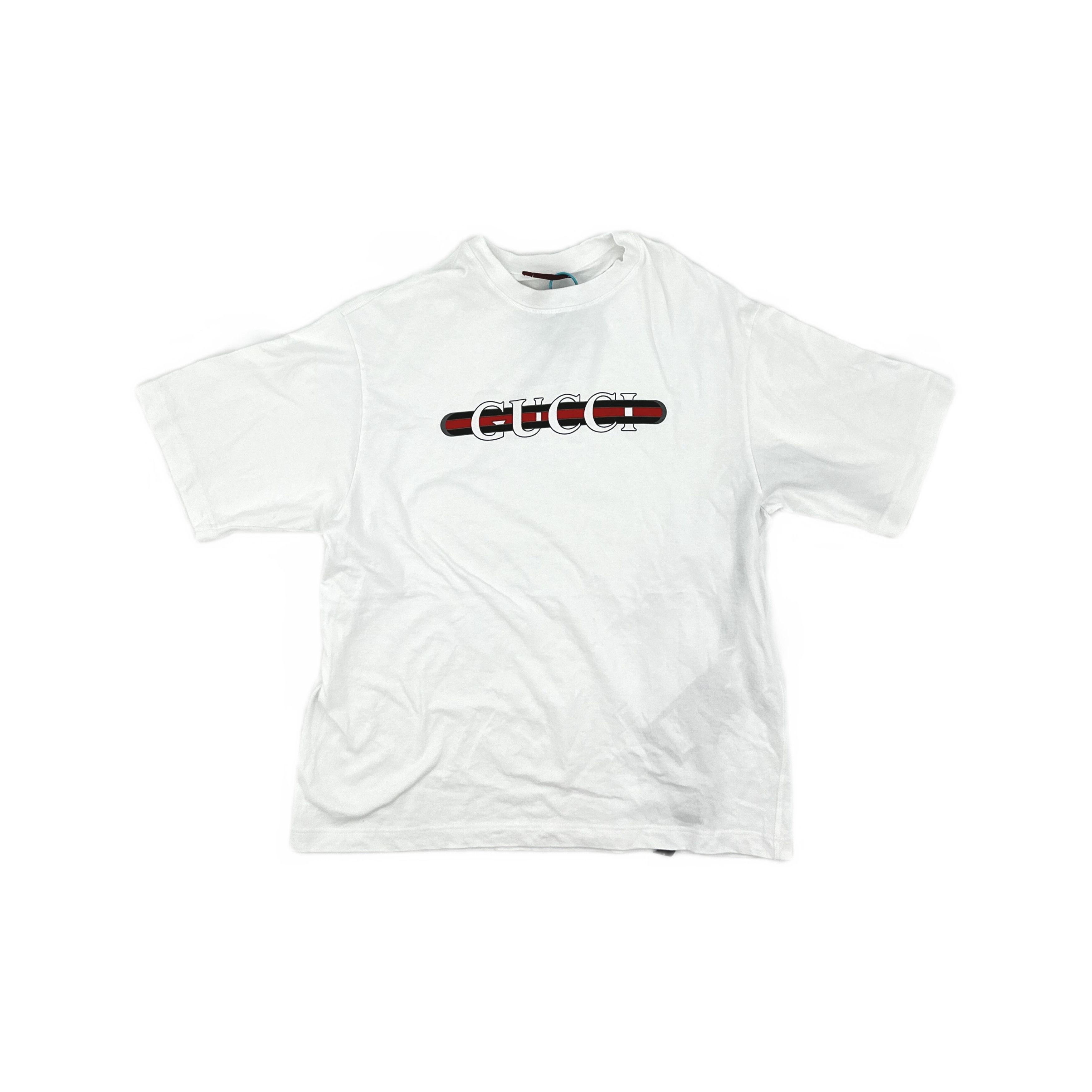 Gucci Gucci Logo Print T-Shirt White Size L Size US L / EU 52-54 / 3 - 1 Thumbnail