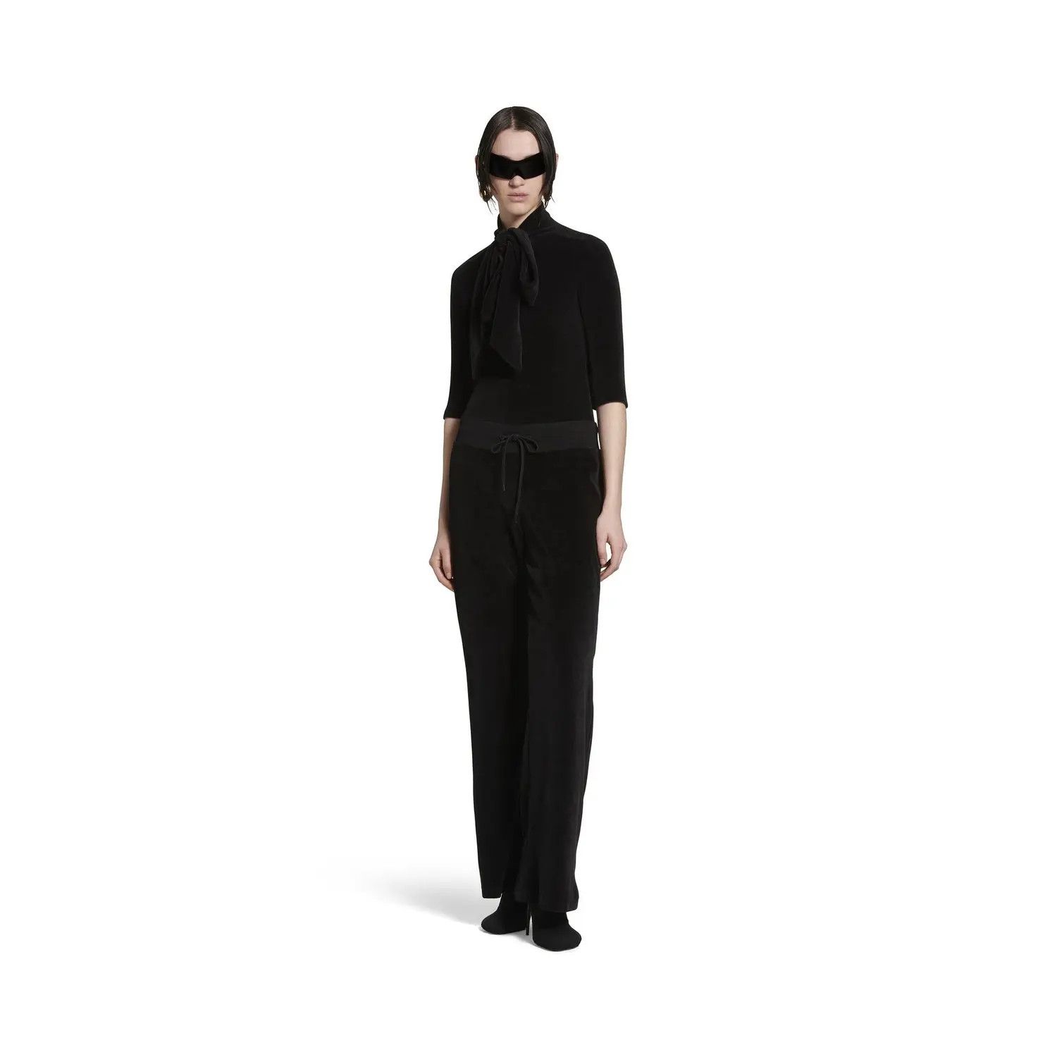 Balenciaga o1bcso1str1124 Scarf Fitted Turtleneck Blouse in Black Size L / US 10 / IT 46 - 5 Thumbnail
