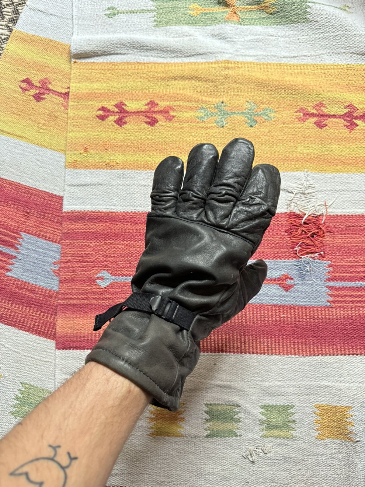 Genuine Leather Vintage Intermediate Cold / Wet US Army Leather Gloves Size ONE SIZE - 1 Thumbnail