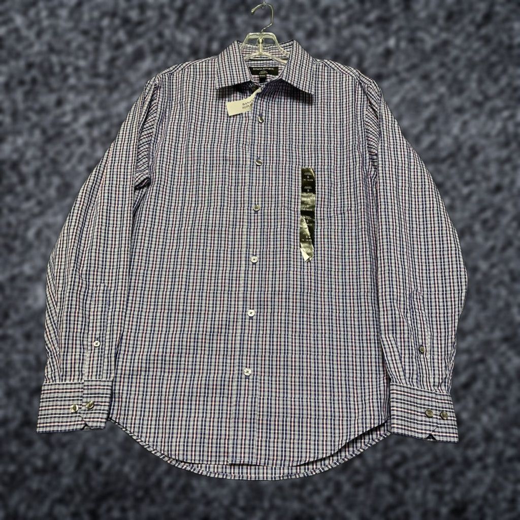 Banana Republic Banana Republic Dress Shirt Mens Small 14-14.5 Multi Plaid Non Iron Classic Fit Shirt Size 36R - 1 Thumbnail
