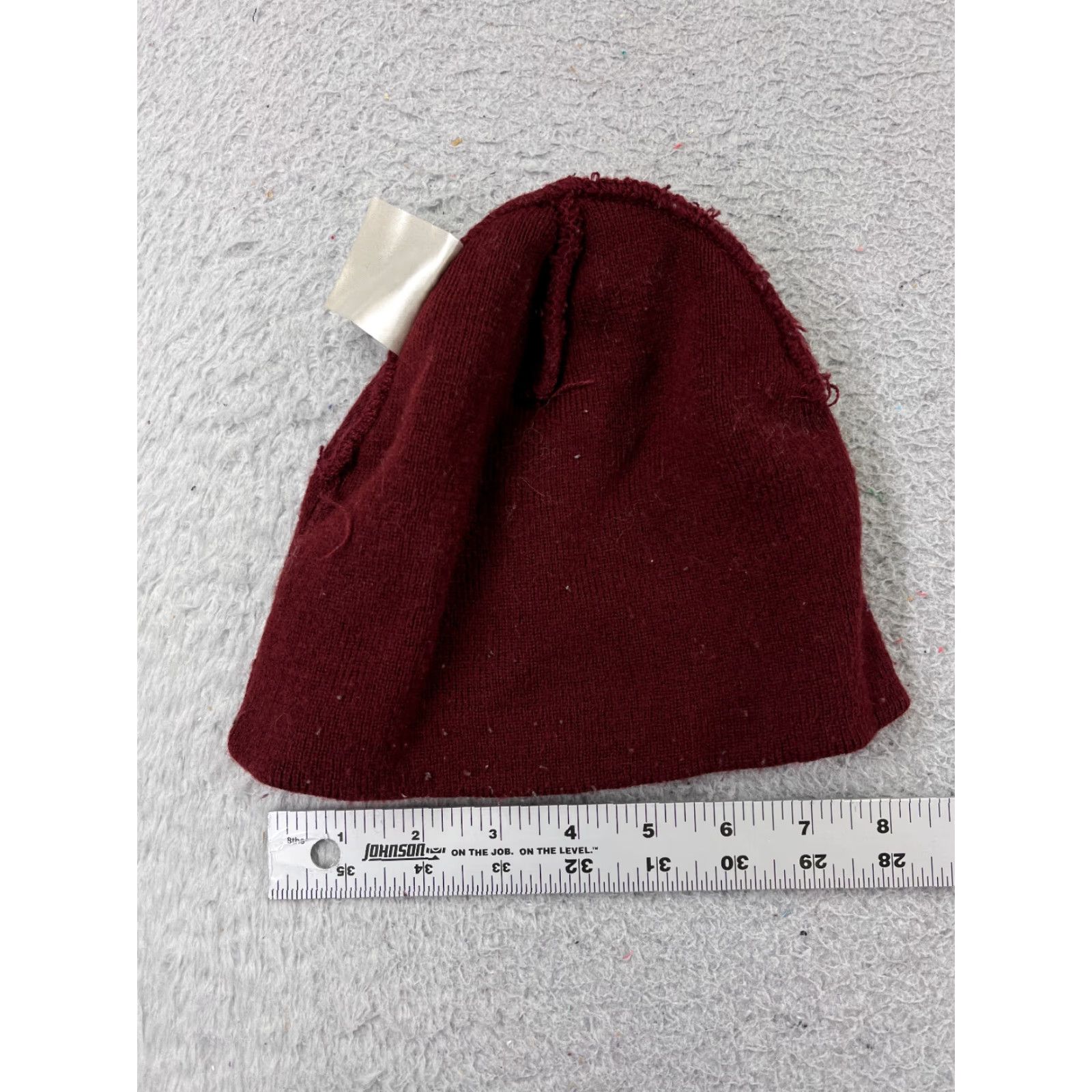 Vintage VINTAGE Firstier Bank Beanie Toque Adult One Size Burgundy Knit 100% Cotton Winter Ski Size ONE SIZE - 6 Thumbnail