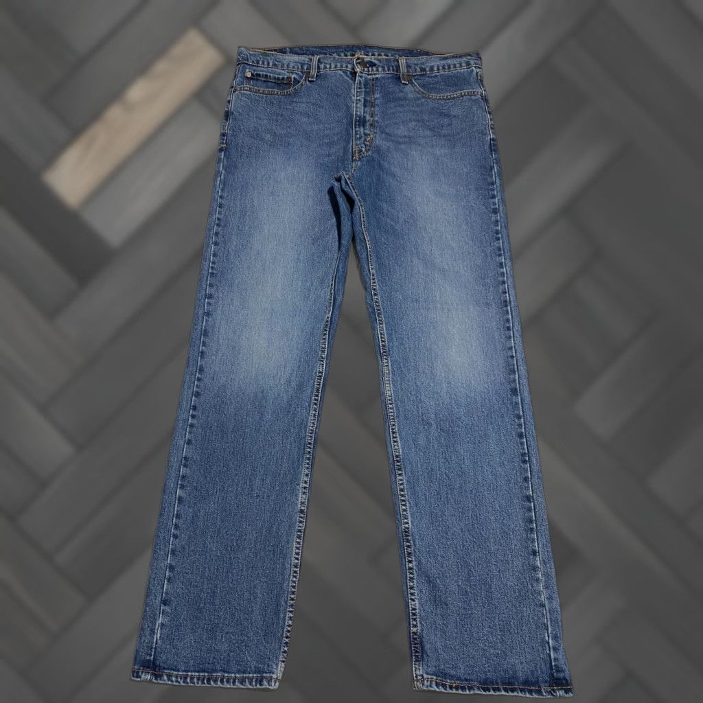 Levi's VINTAGE Levi's 505 Relaxed Fit Mens Jeans Size 38x34 Blue Straight Whiskers - Levi's 500 Series Denim 5-Pocket Mens Jeans Size US 38 / EU 54 - 1 Thumbnail