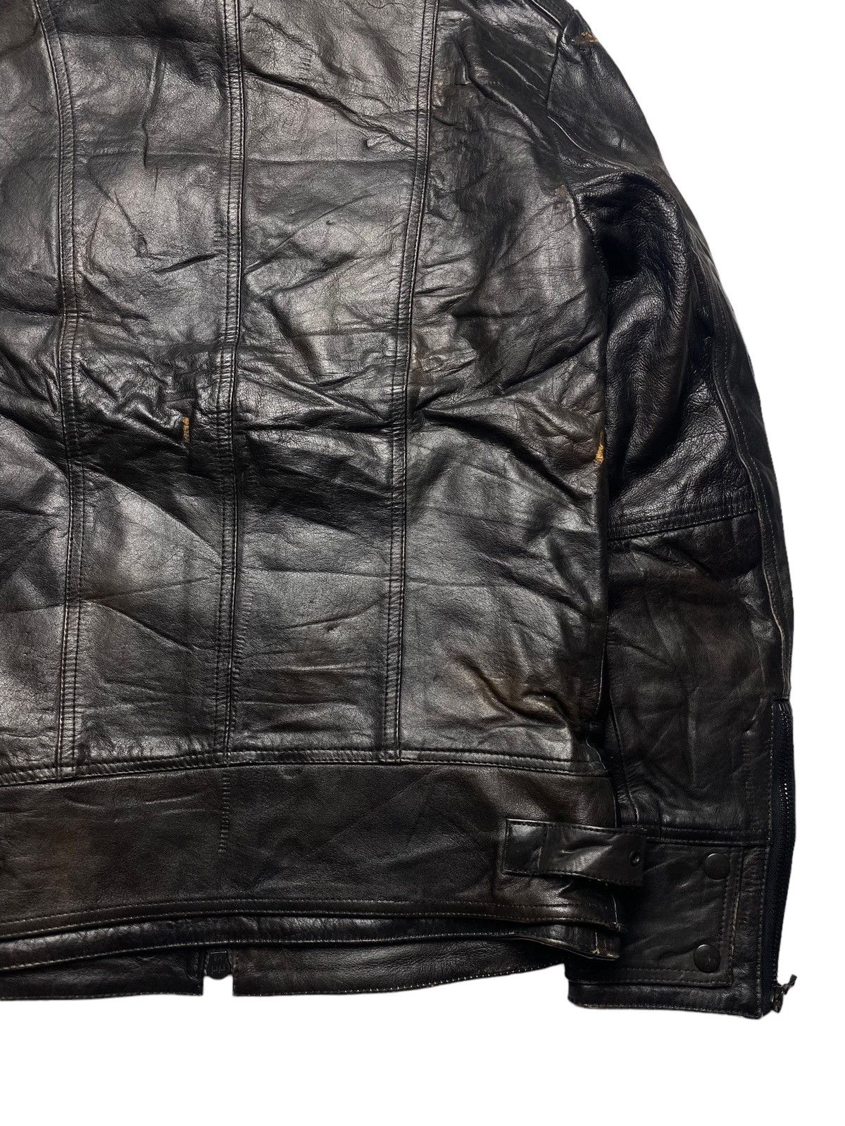 Japanese Brand 2000s Shellac - Burned Leather Biker Jacket Size US M / EU 48-50 / 2 - 11 Thumbnail