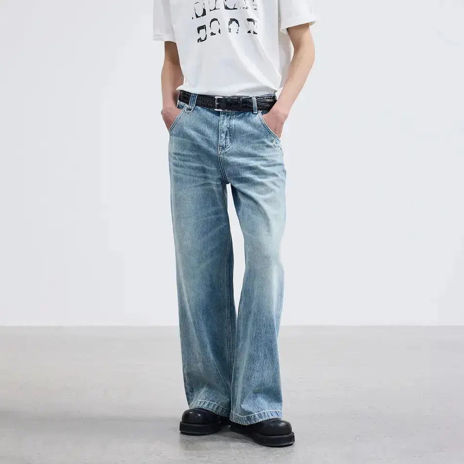 Japanese Brand Retro loose straight leg wide leg jeans Size US 32 / EU 48 - 6 Thumbnail