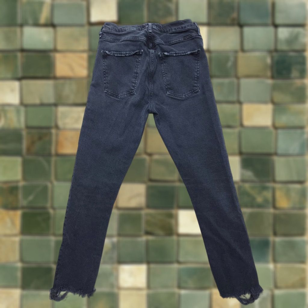 Agolde AGOLDE Toni Jeans Womens 26 Mid Rise Straight Black Slim Raw Hem Organic Denim Jeans Size 26" / US 2 / IT 38 - 1 Thumbnail