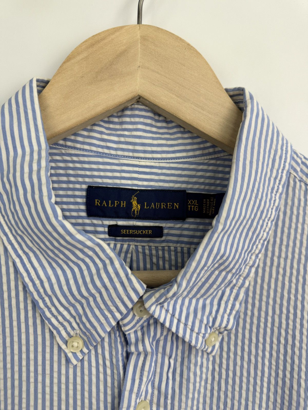 Polo Ralph Lauren 🌺 Vintage Y2K Ralph Lauren Seersucker Shirt Rare Retro Hype Size US XXL / EU 58 / 5 - 5 Thumbnail