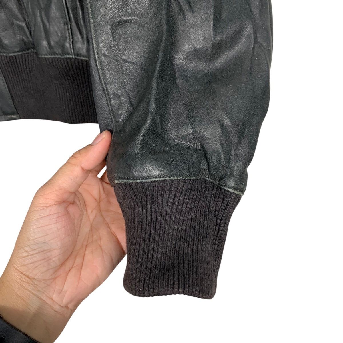 Japanese Brand COMPTOIR DES COTONNIERS Leather Bomber Jacket #2560-C115 Size L / US 10 / IT 46 - 7 Thumbnail