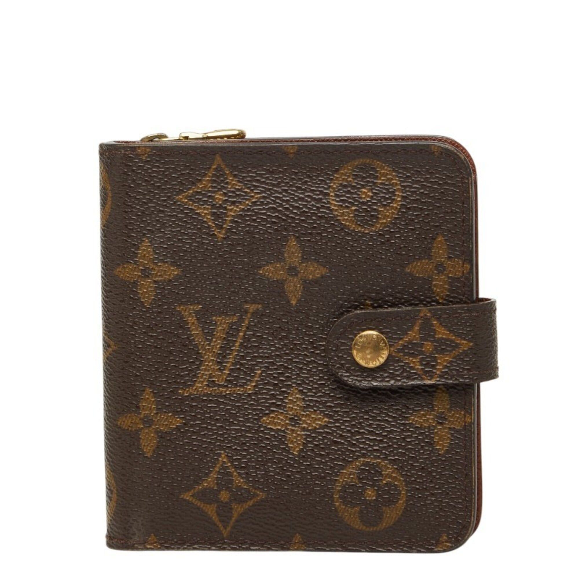 Louis Vuitton Louis Vuitton Monogram Compact Zip Bi-fold Wallet M61667 Brown Leather Women's LOUIS VUITTON Size ONE SIZE - 1 Thumbnail