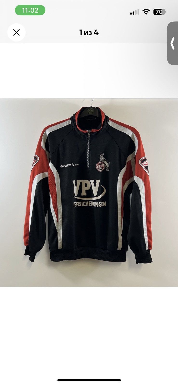 Vintage Saller Fc Koln 2002-2003 training long sleeve Size US XL / EU 56 / 4 - 10 Thumbnail