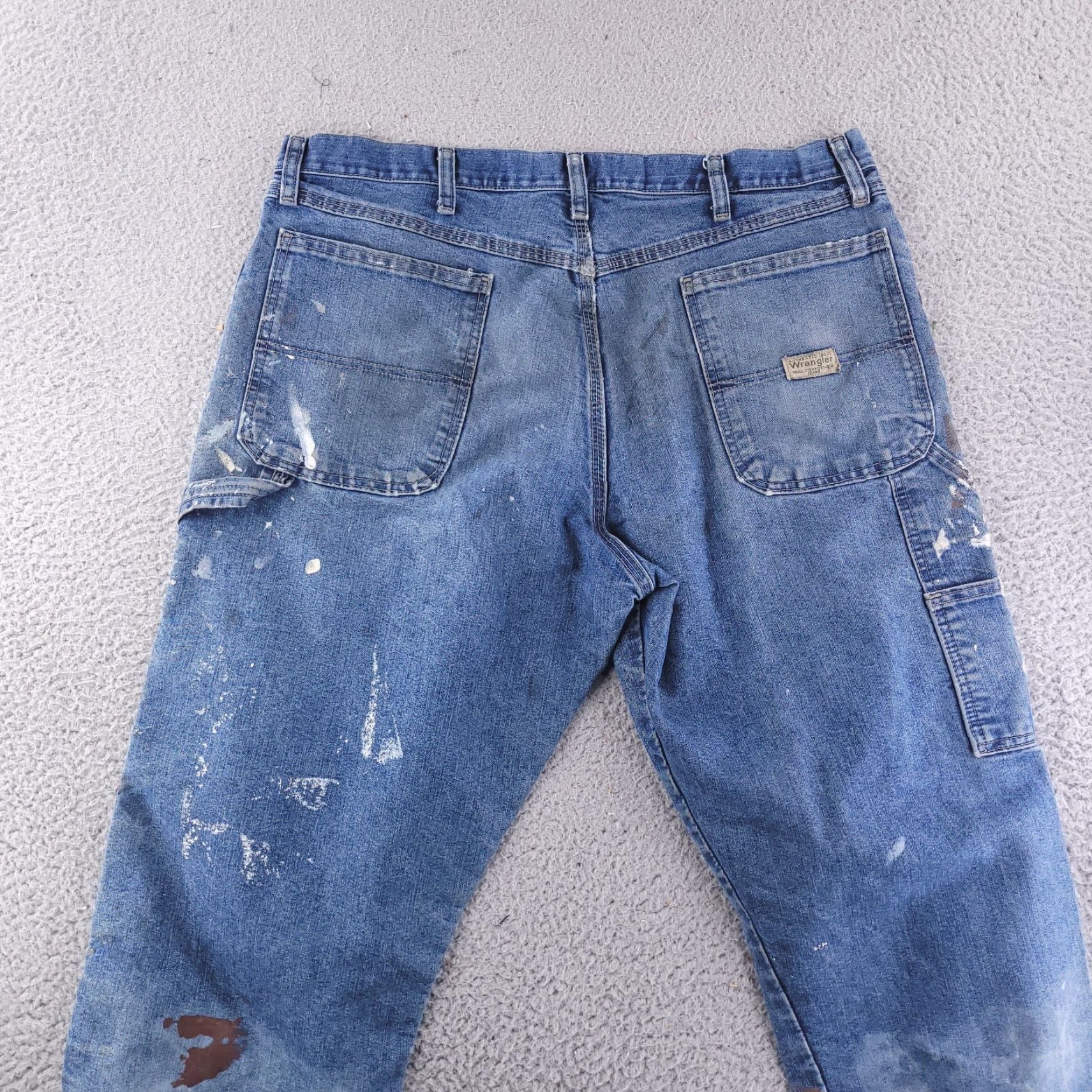 Wrangler Wrangler Jeans Mens 36x32 Blue Workwear Distressed Carpenter Straight Regular 36 32 Jeans Mens Blue Distressed Carpenter Workwear Size US 36 / EU 52 - 5 Thumbnail