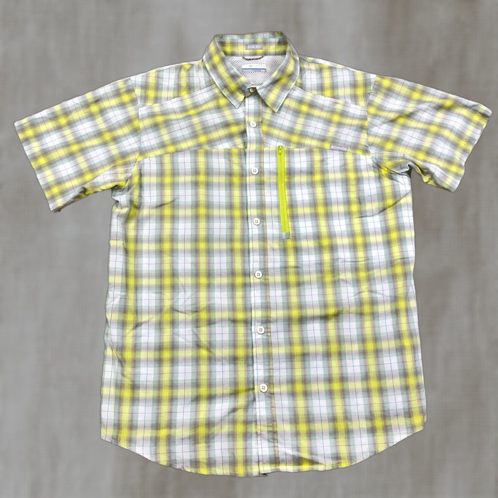 Vintage Columbia Shirt Men Medium Slim Fit Green Plaid Button-Up Outdoor Fishing Camp Casual Travel Size US M / EU 48-50 / 2 - 1 Thumbnail