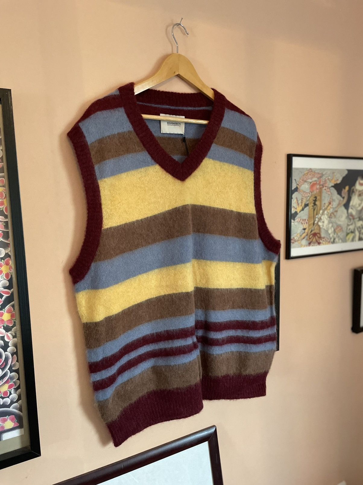 Highsnobiety Highsnobiety Mohair striped knit vest Size US XXL / EU 58 / 5 - 1 Thumbnail