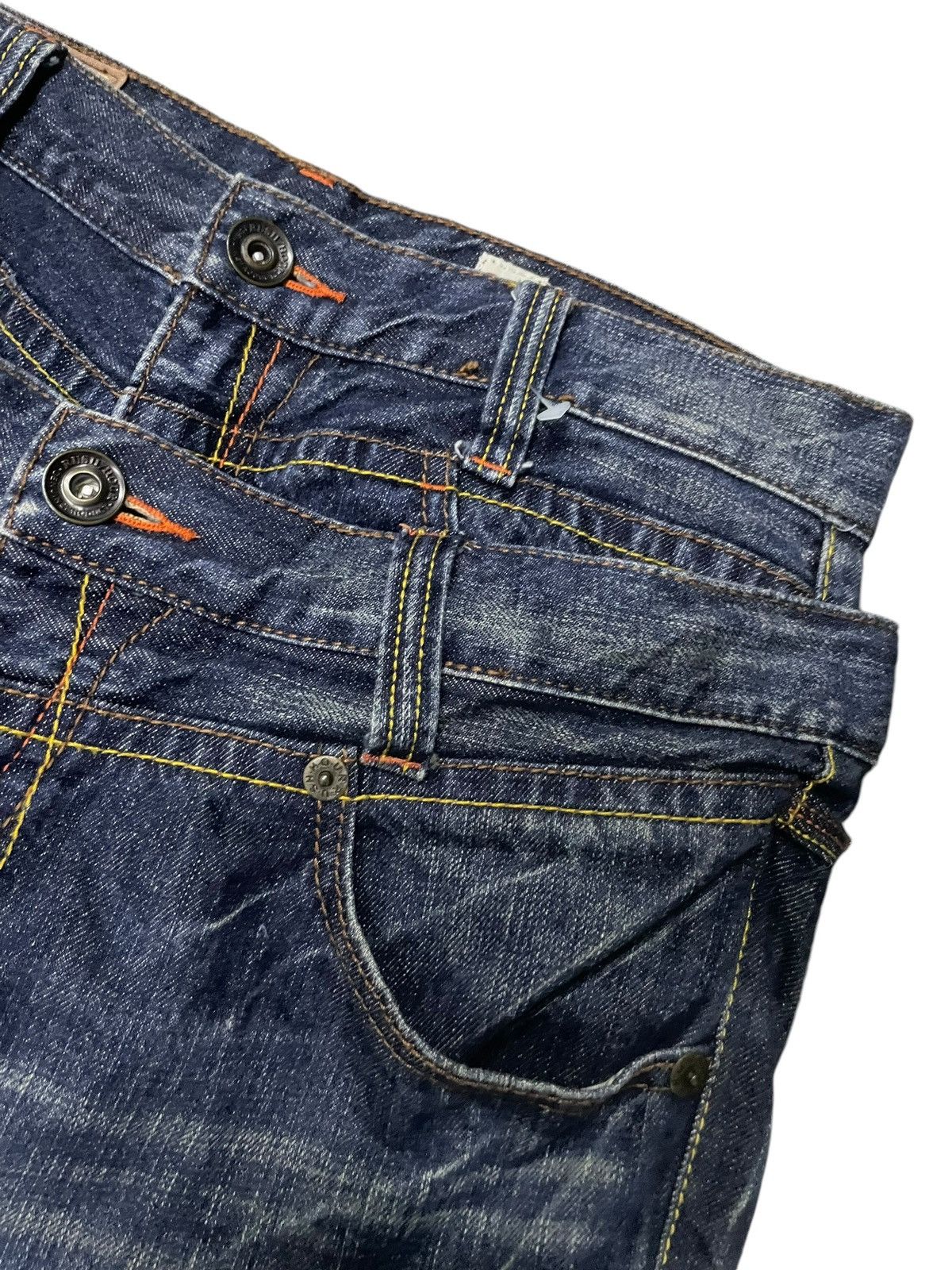 PPFM × Shellac × semanticdesign Rush Hour Japan Double Waist Contrast Heavy Stitch Jeans Size US 30 / EU 46 - 13 Thumbnail
