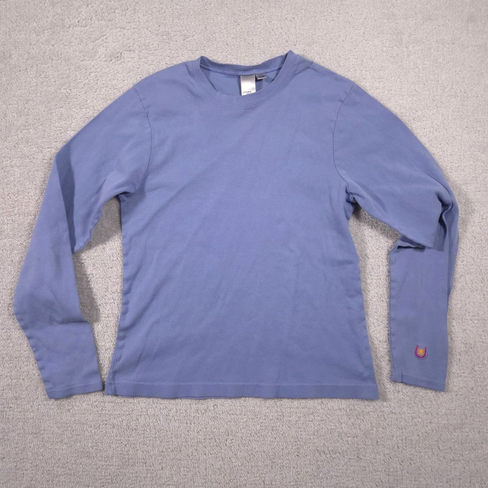 Vintage Urbane Scrubs Shirt Womens Large Blue Long Sleeve Knit Crewneck Cotton Tee Top Size L / US 10 / IT 46 - 2 Thumbnail