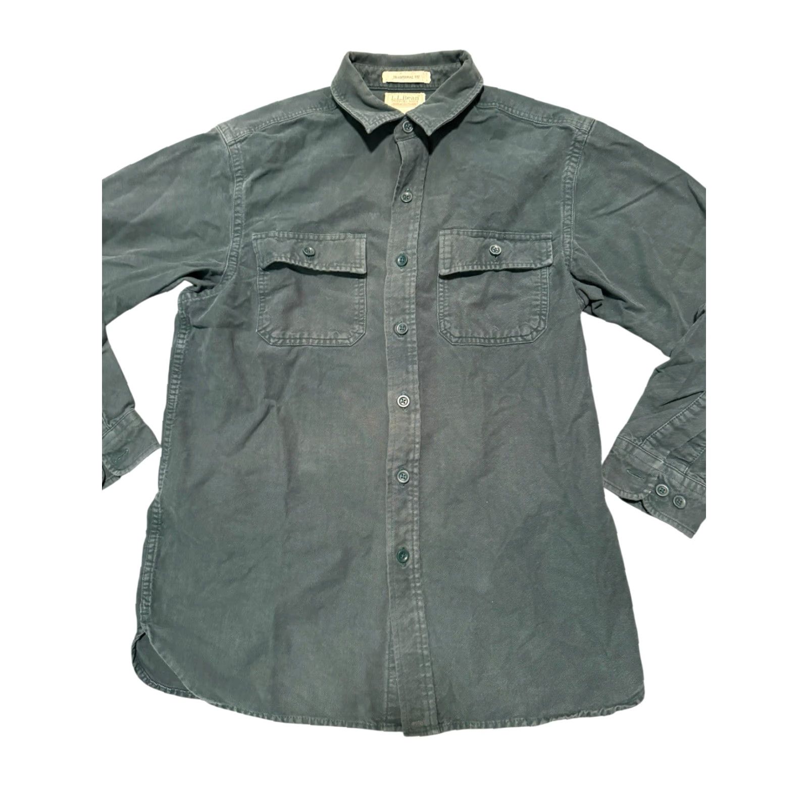 Vintage VINTAGE L.L. Bean Button-Up Shirt Chamois Cloth Mens Forest Green M Regular Long Sleeve Casual, Workwear, Travel, 90s City Classic Hunting Hiking USA Size US M / EU 48-50 / 2 - 6 Thumbnail