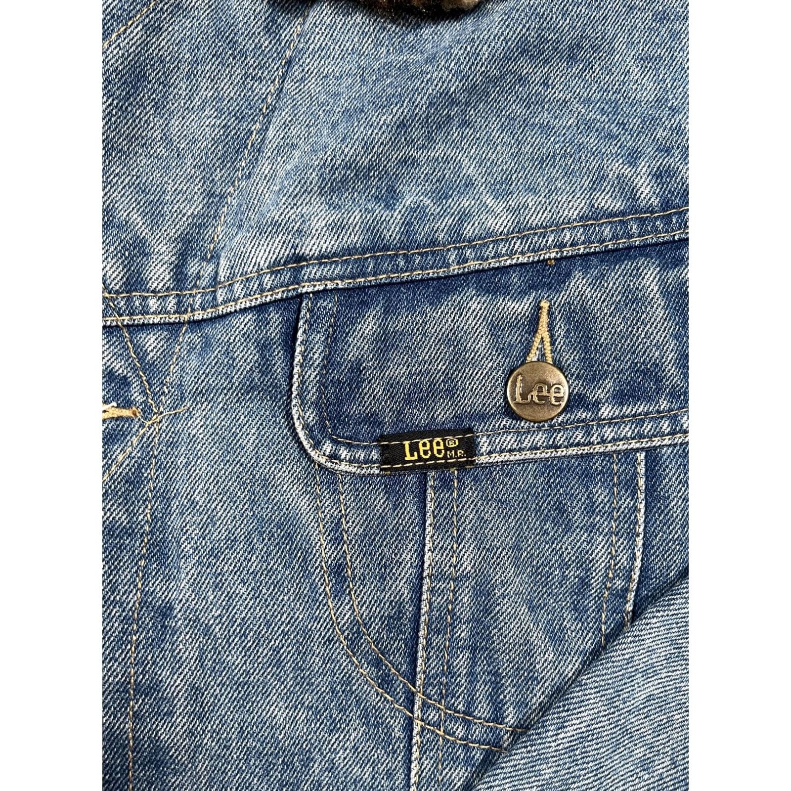 Lee VINTAGE Lee Jacket Mens Blue Denim Faux Fur Collar Made Hong Kong 90s L Size US L / EU 52-54 / 3 - 4 Thumbnail