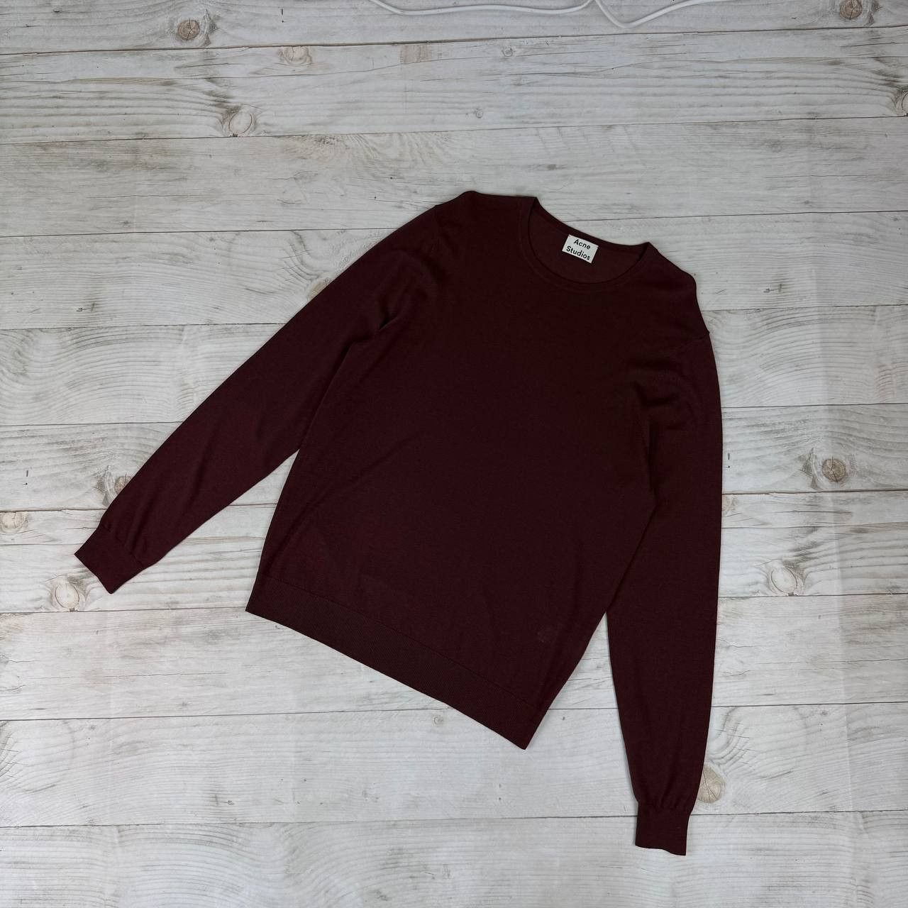 Acne Studios Acne Studios Merino Wool Sweater Men Size L Burgundy Size US L / EU 52-54 / 3 - 1 Thumbnail