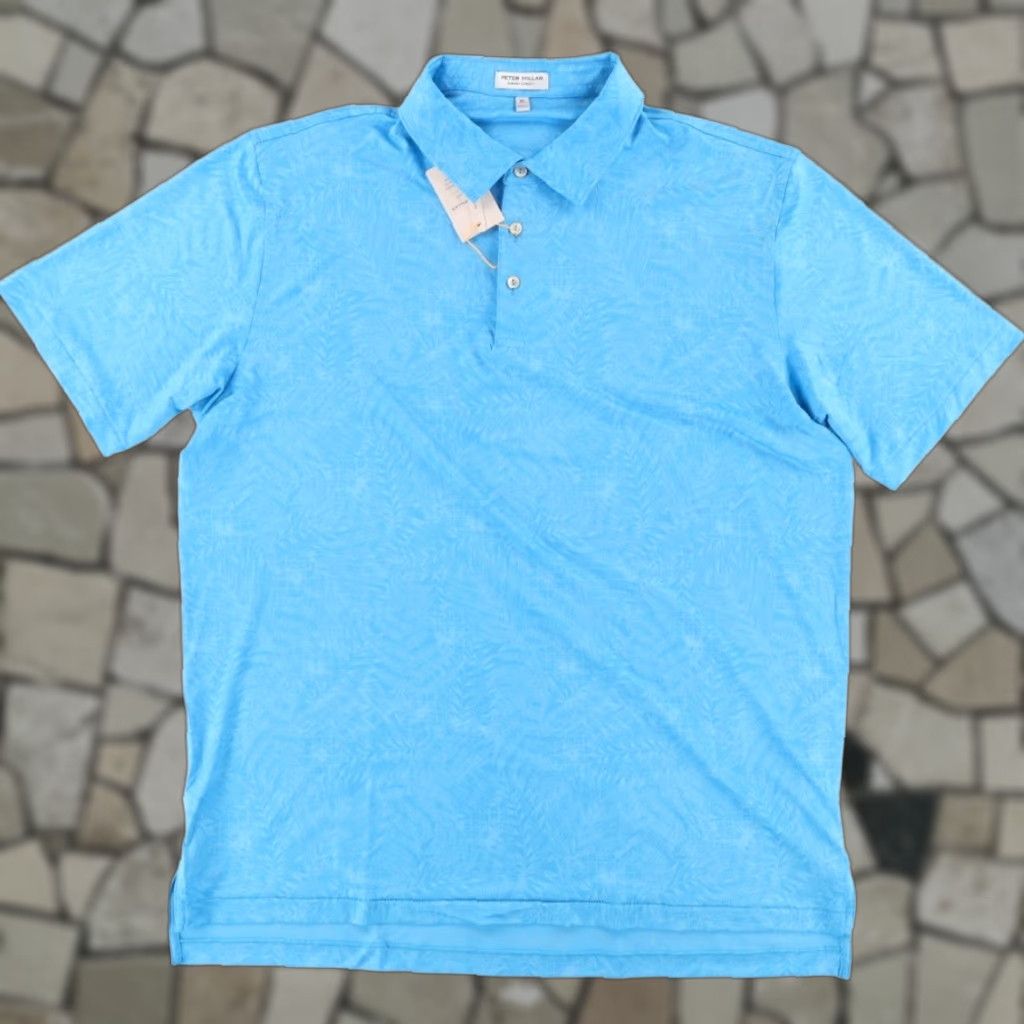 Peter Millar Peter Millar Syvan Jersey Tropical Print Polo Shirt Blue Men's XL Shirt Size US XL / EU 56 / 4 - 1 Thumbnail