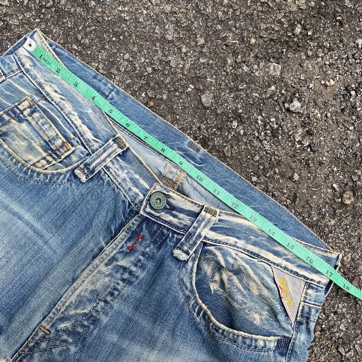 Replay Vintage Replay Distressed Jeans Fly Button Denim Faded Blue Size US 32 / EU 48 - 9 Thumbnail