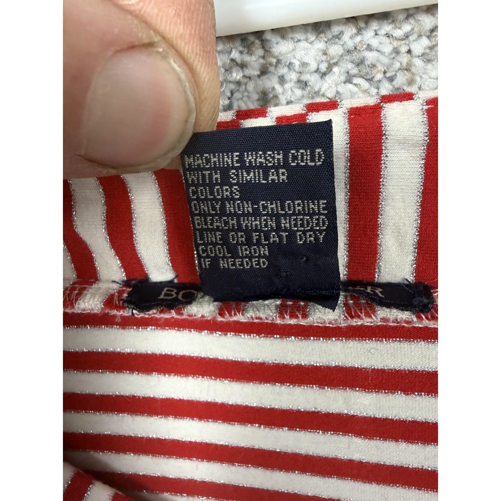Boston Proper VINTAGE Boston Proper Shirt S Red White Striped 3/4 Sleeve V-Neck Womens - Nautical Preppy Lightweight Knit Top Size S / US 4 / IT 40 - 6 Thumbnail