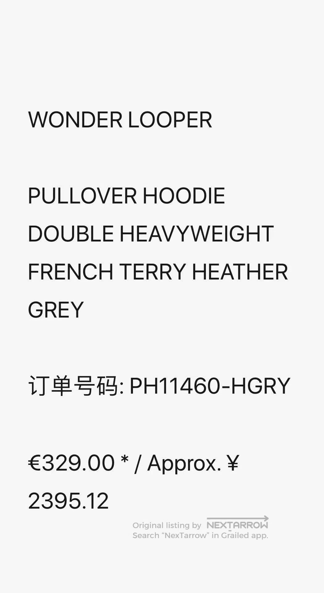 Wonderlooper White Hoodie with Drawstring and Kangaroo Pocket. Size US XXL / EU 58 / 5 - 9 Thumbnail