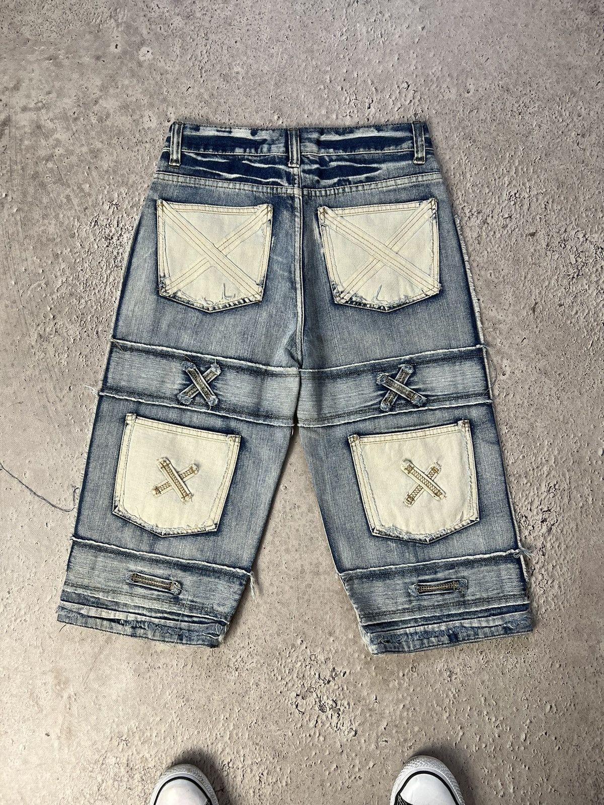 Japanese Brand × Junya Watanabe × Vintage Vintage PATCHWORK DENIM DISTRESSED SHORTS 2000s Size US 30 / EU 46 - 6 Thumbnail
