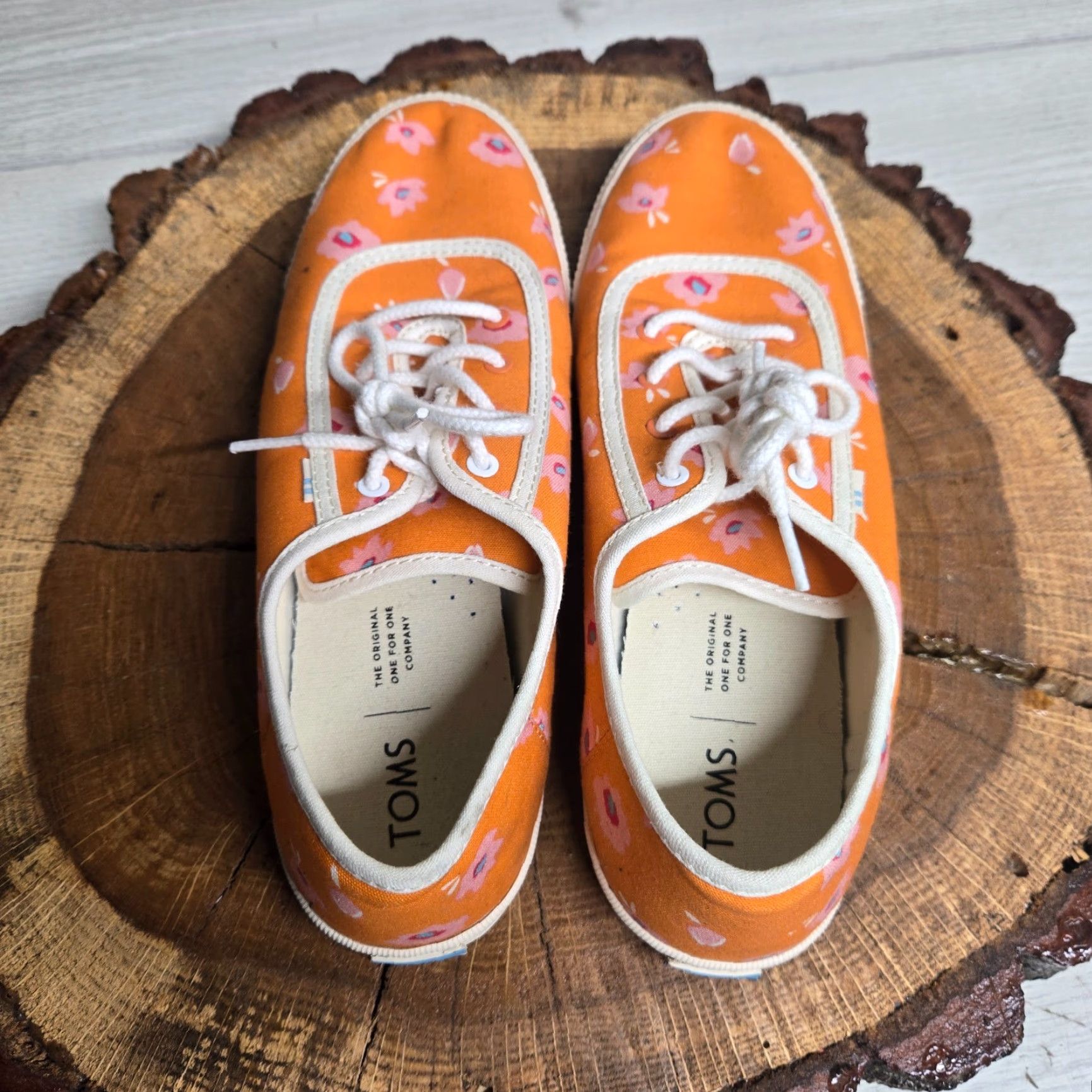 Toms TOMS Persimmon Sprint Floral Print Lace Up Sneaker Orange Canvas Women Adult 8.5 Floral Sprint 10013430 Casual Shoes Size US 9 / IT 39 - 5 Thumbnail
