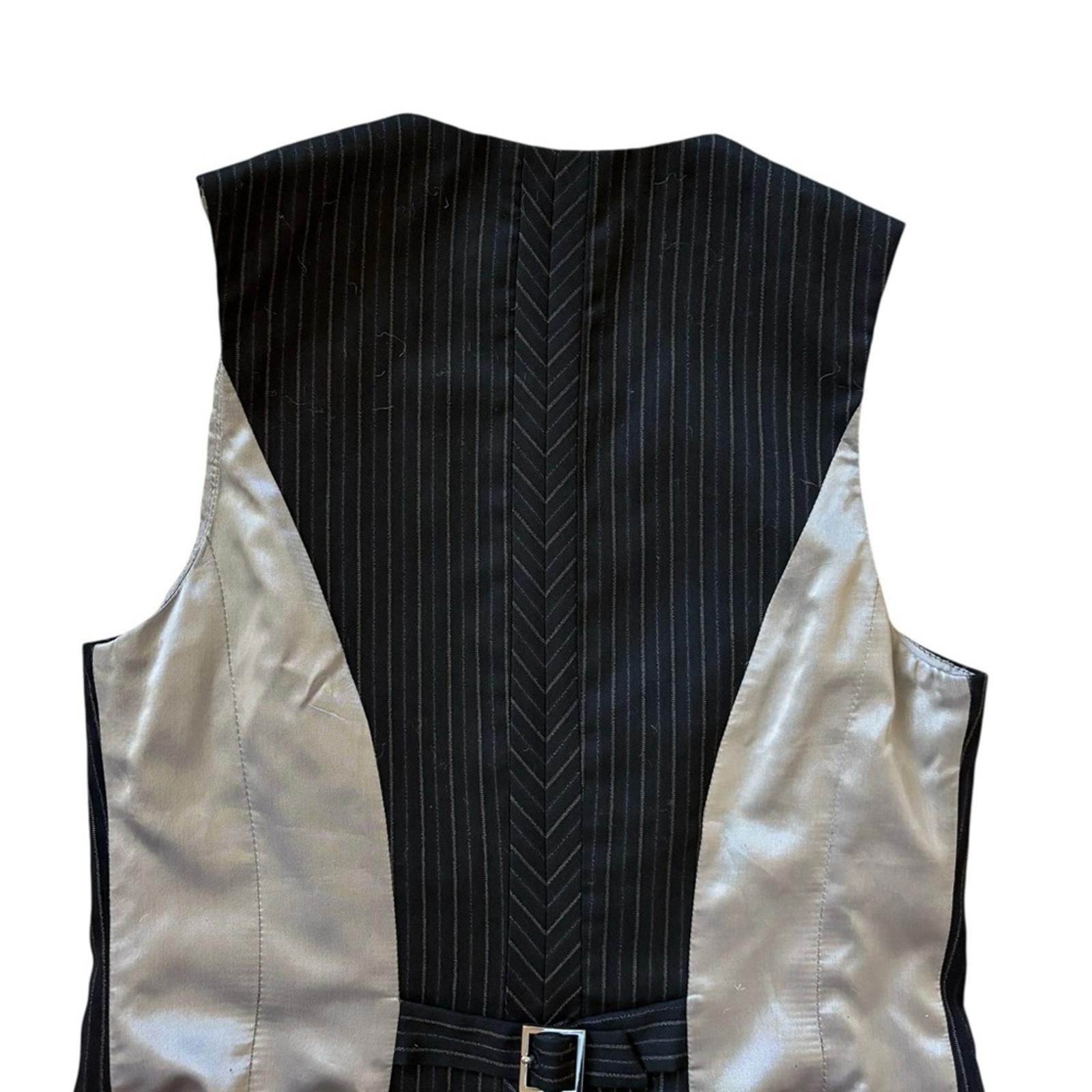 Karen Millen Karen Millen England Wool Blend Charcoal Striped Vest Size 8 Size M / US 6-8 / IT 42-44 - 6 Thumbnail