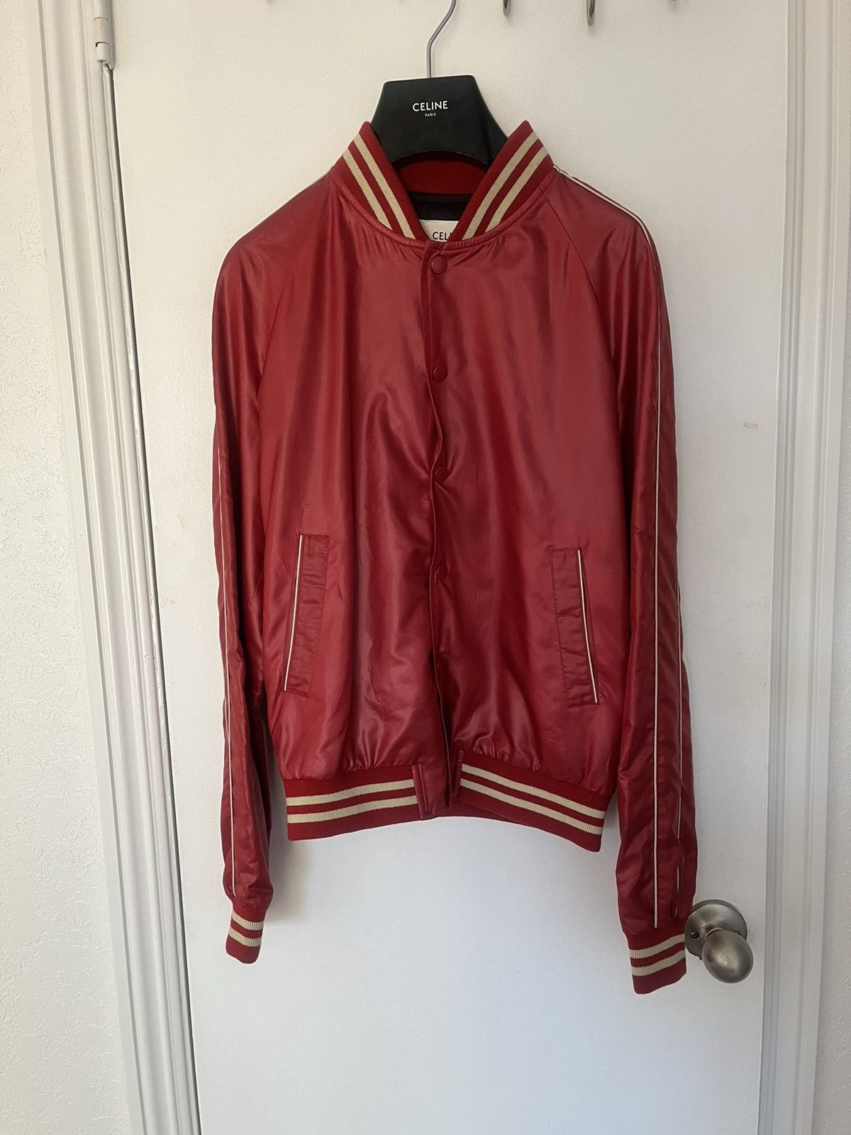 Celine Celine Teddy College in Lightweight Nylon Red Size US XS / EU 42 / 0 - 1 Thumbnail