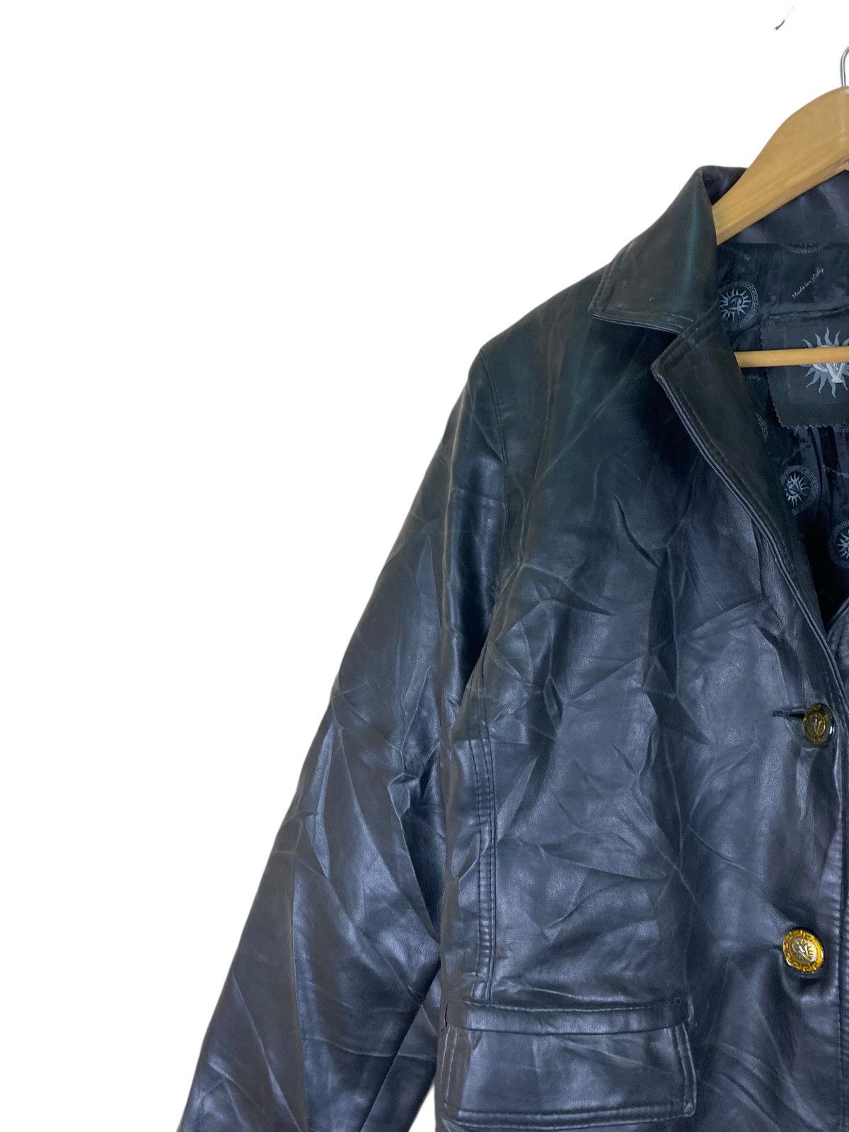 Vintage Vintage GV Italian Designer Long Leather Jacket Size US M / EU 48-50 / 2 - 6 Thumbnail