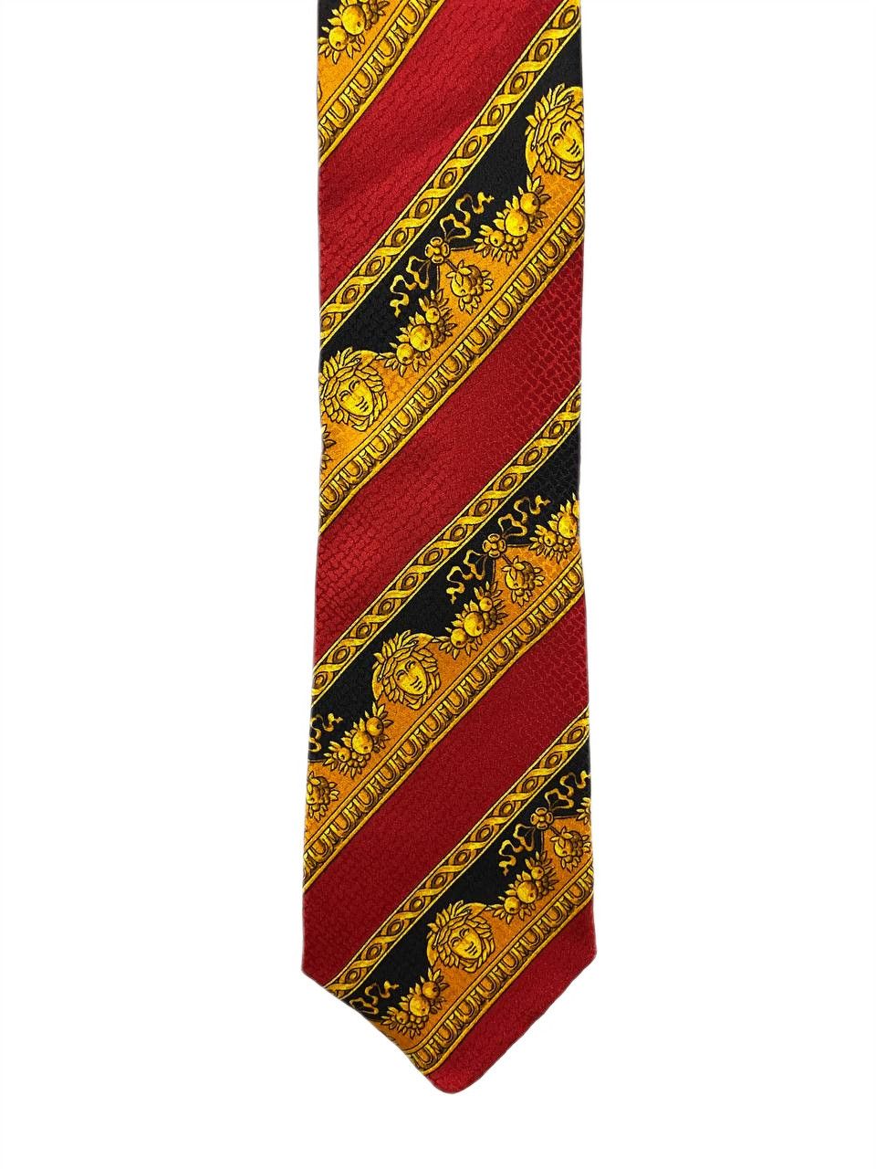 Versace Gianni Versace Medusa Baroque Monogram Multicolor Silk Tie Size ONE SIZE - 3 Thumbnail