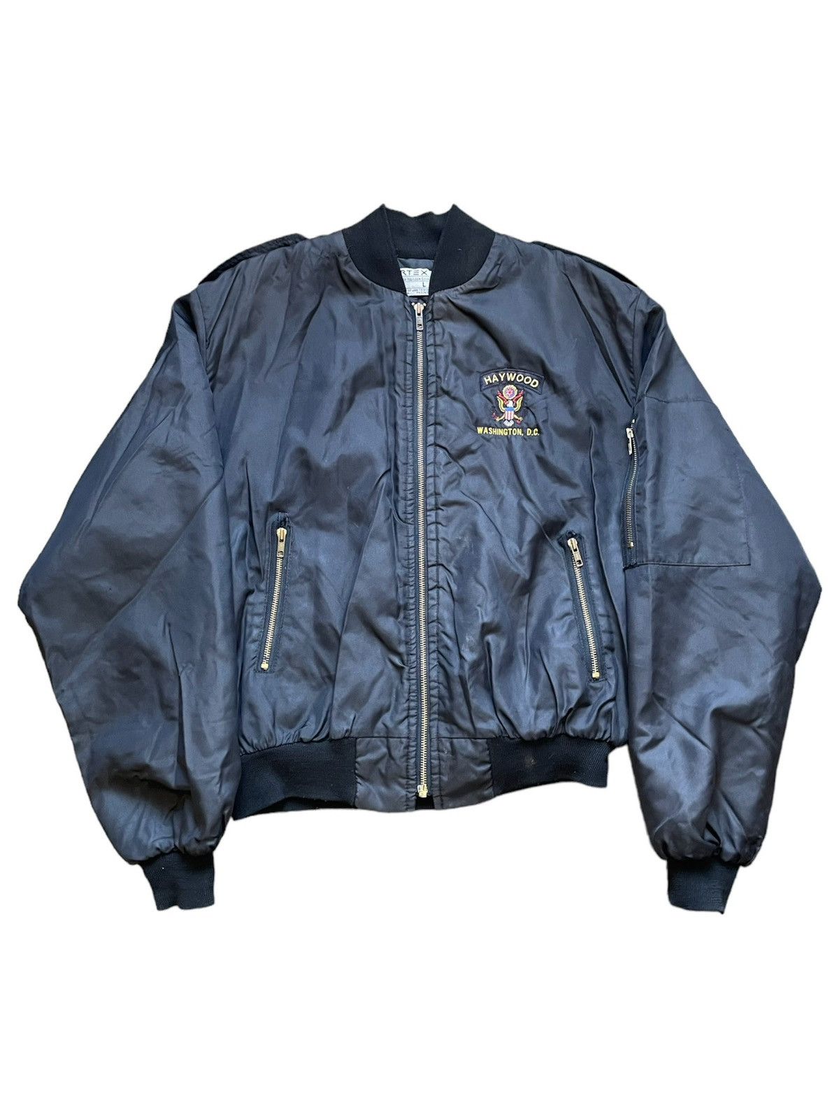 image of Military x Vintage 90's Usa Army Bomber Jacket in Black, Men's (Size Large)