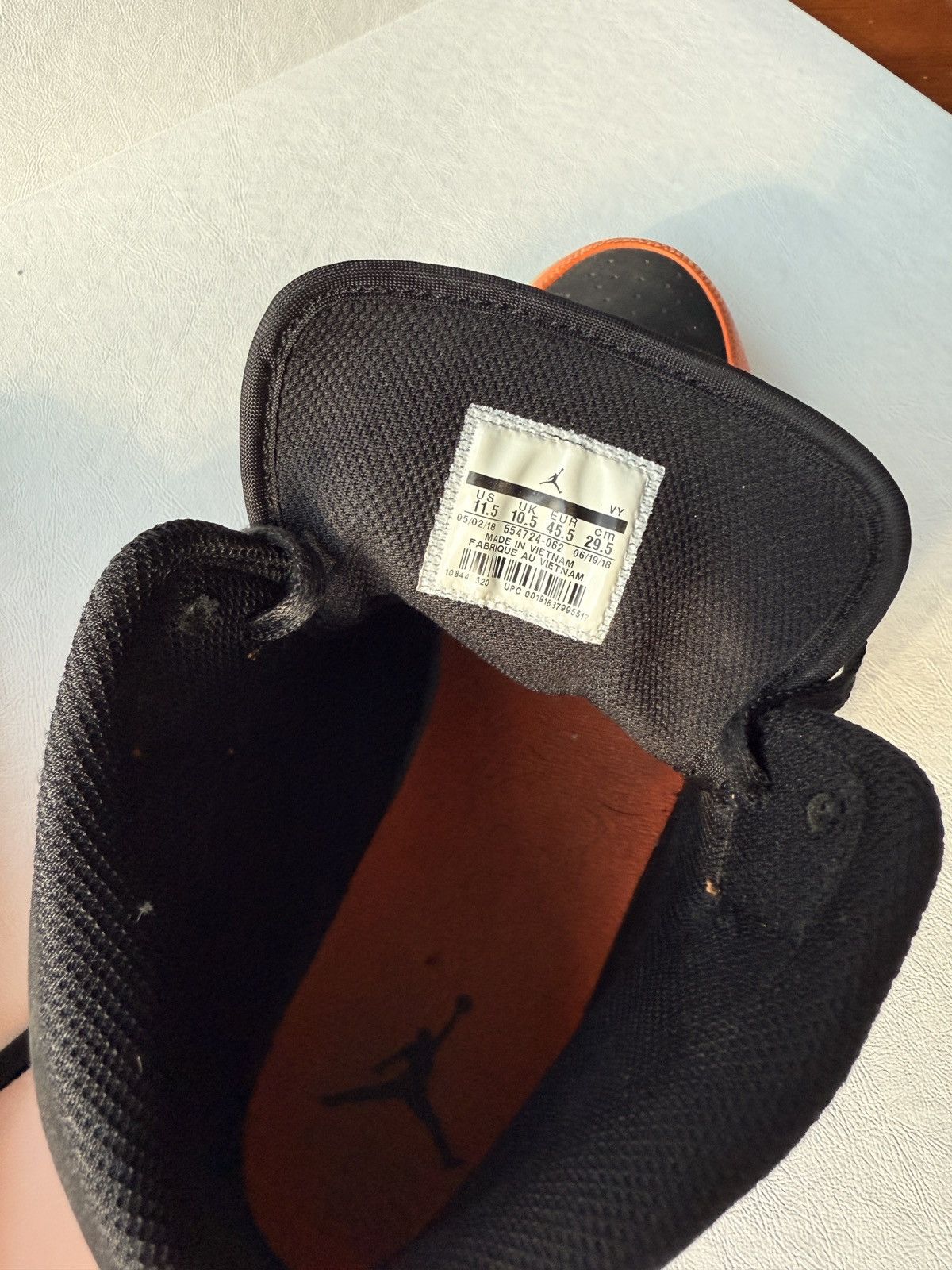 Jordan Brand Jordan 1 Black Cone US M 11.5 2018 Florescent Orange Nike Size US 11.5 / EU 44-45 - 5 Thumbnail