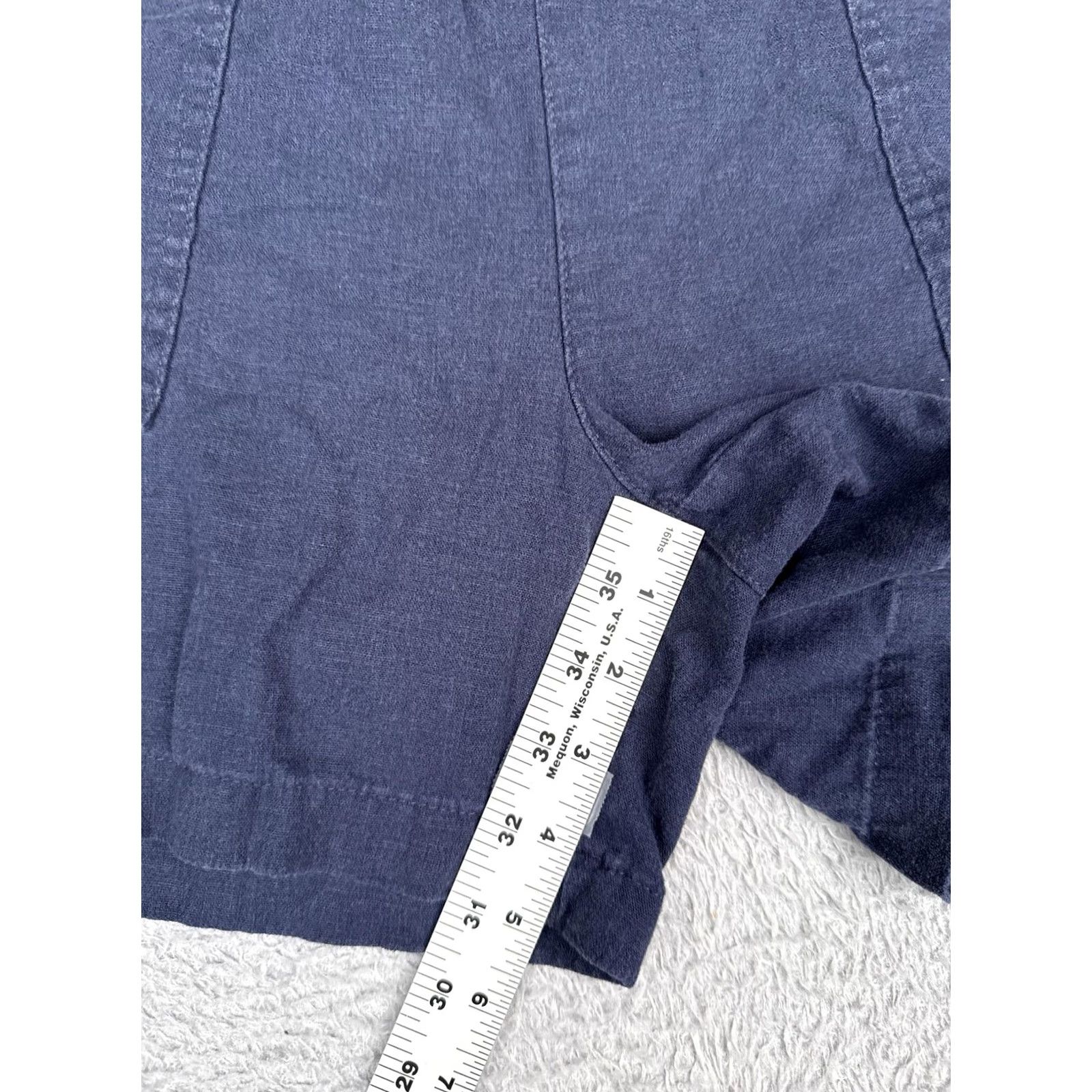 Nautica Nautica Shorts Womens Large Blue Linen Blend Chino Elastic Waist Casual Summer Size 36" / US 14 / IT 50 - 6 Thumbnail