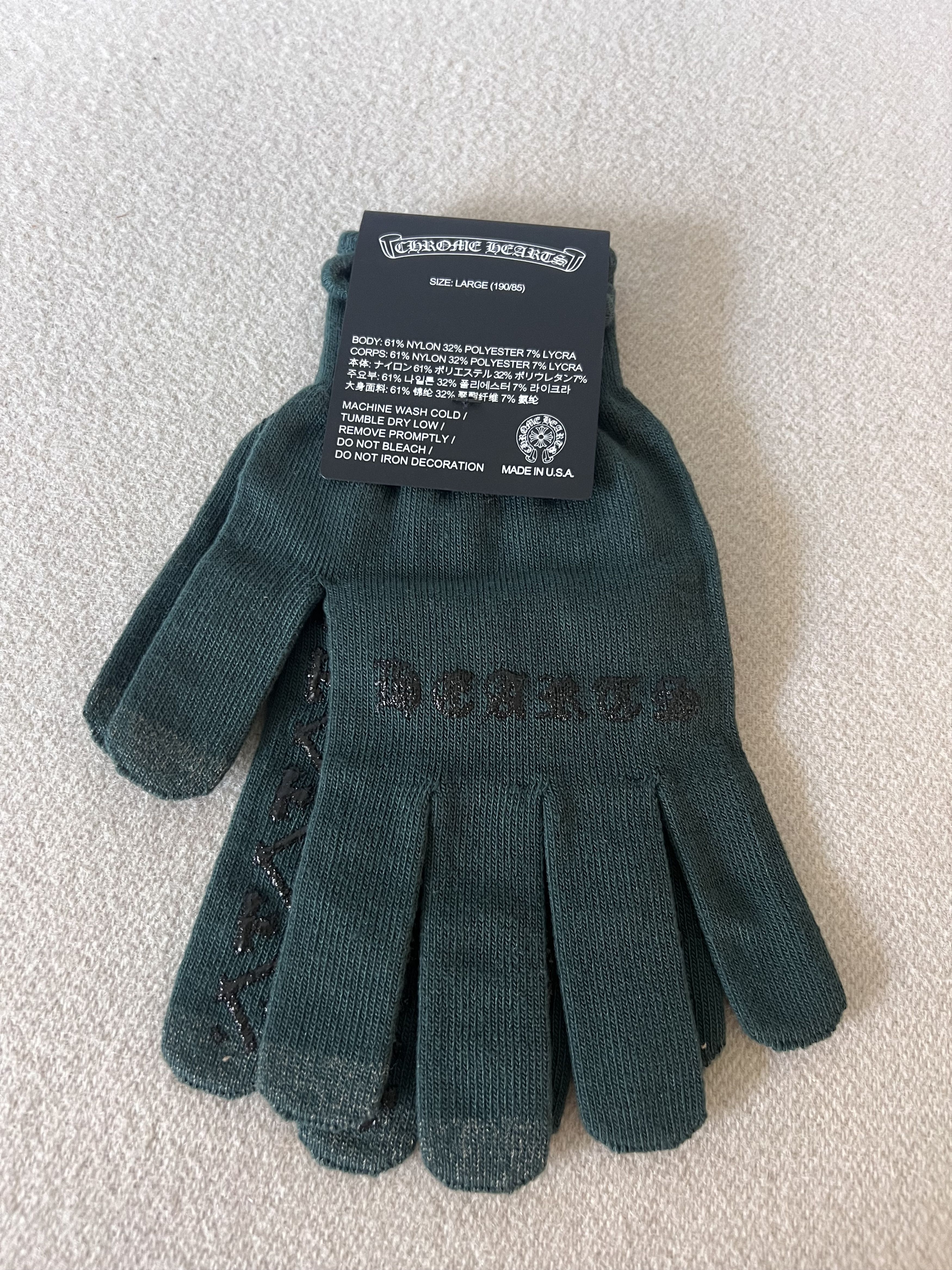 Chrome Hearts Chrome Hearts Checkmate Work Gloves in Green Size ONE SIZE - 2 Thumbnail